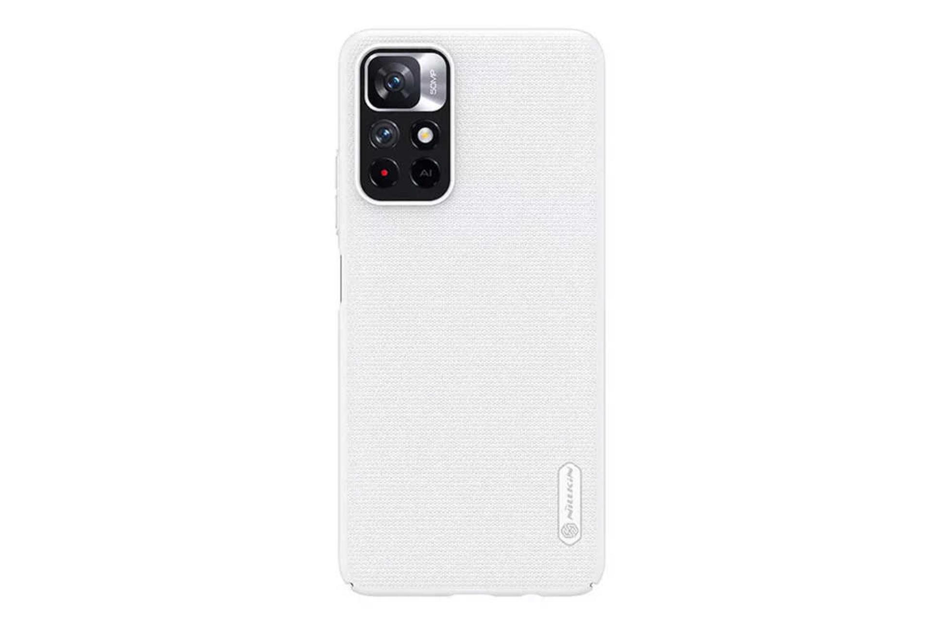 نمای پشت قاب گوشی نیلکین مدل Super Frosted Shield مناسب شیائومی Redmi Note 11S / Poco M4 Pro رنگ سفید