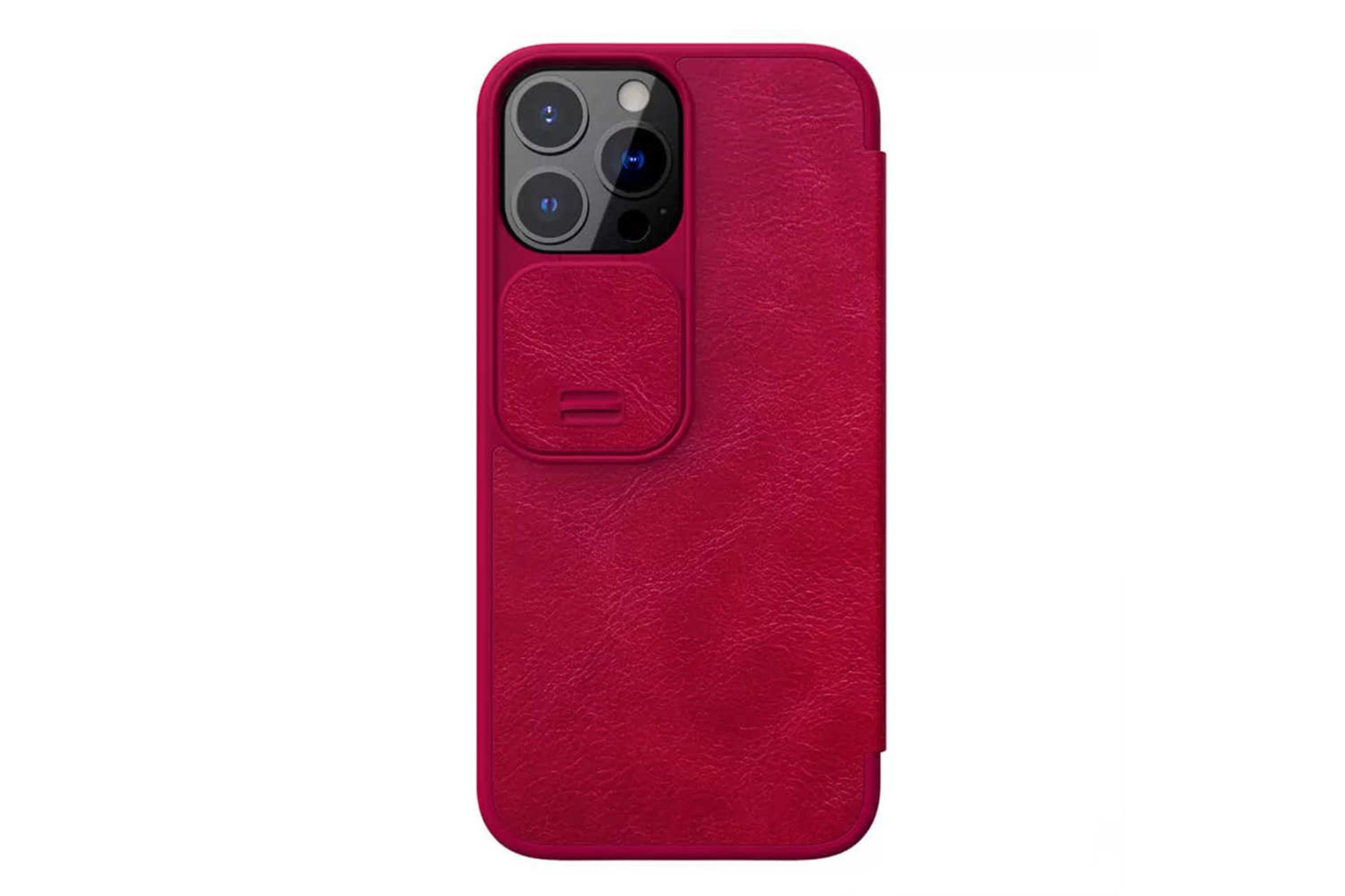 کیف کلاسوری نیلکین مدل Qin Pro Leather مناسب اپل iPhone 13 Pro رنگ قرمز