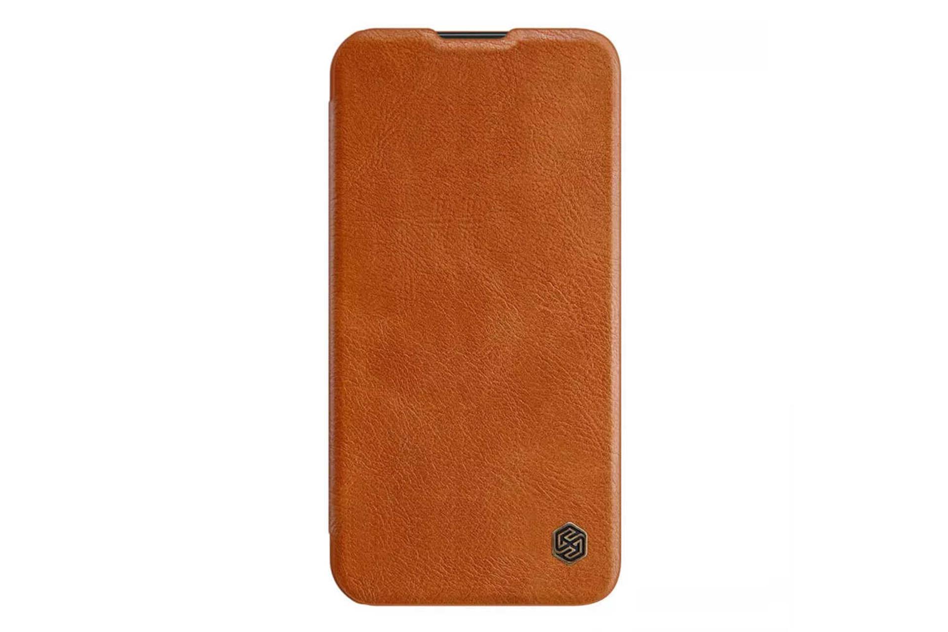 کیف کلاسوری نیلکین مدل Qin Pro Leather مناسب اپل iPhone 13 Pro رنگ قهوه‌ای