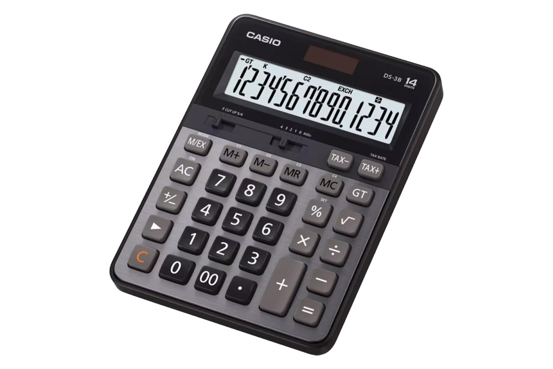 نمای نیمرخ ماشین حساب کاسیو DS-3B با نمایش لبه سمت راست