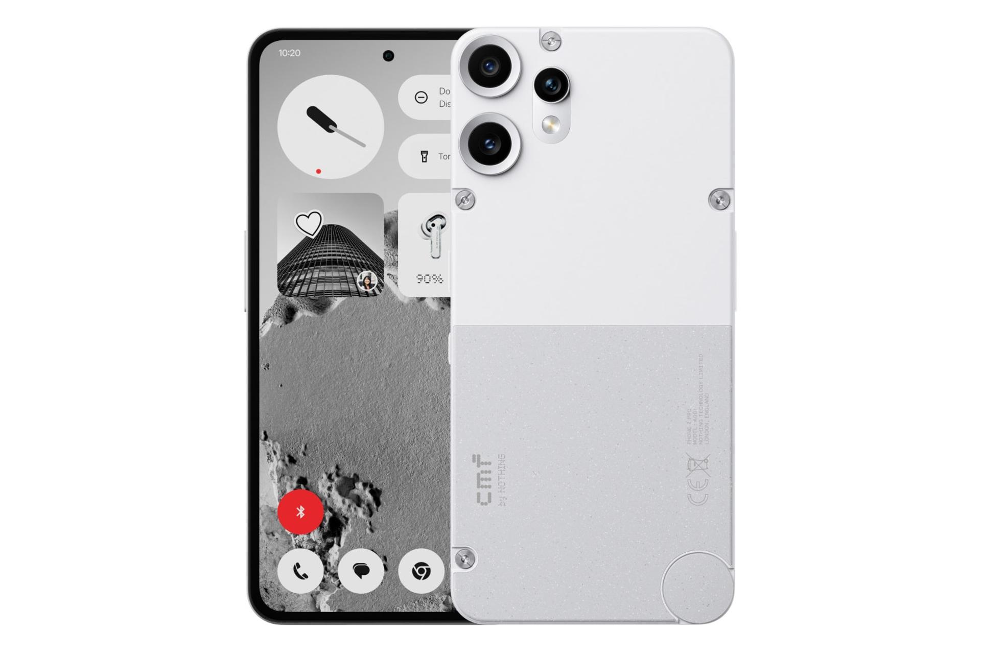 پنل جلو و پشت گوشی موبایل سی ام اف فون 2 پرو سفید / CMF Phone 2 Pro