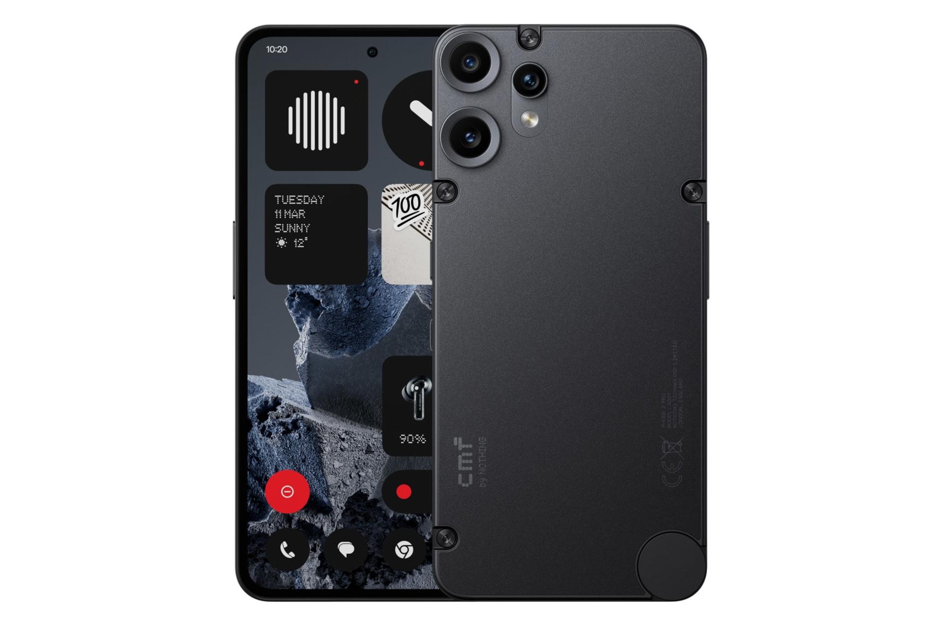 پنل جلو و پشت گوشی موبایل سی ام اف فون 2 پرو مشکی / CMF Phone 2 Pro