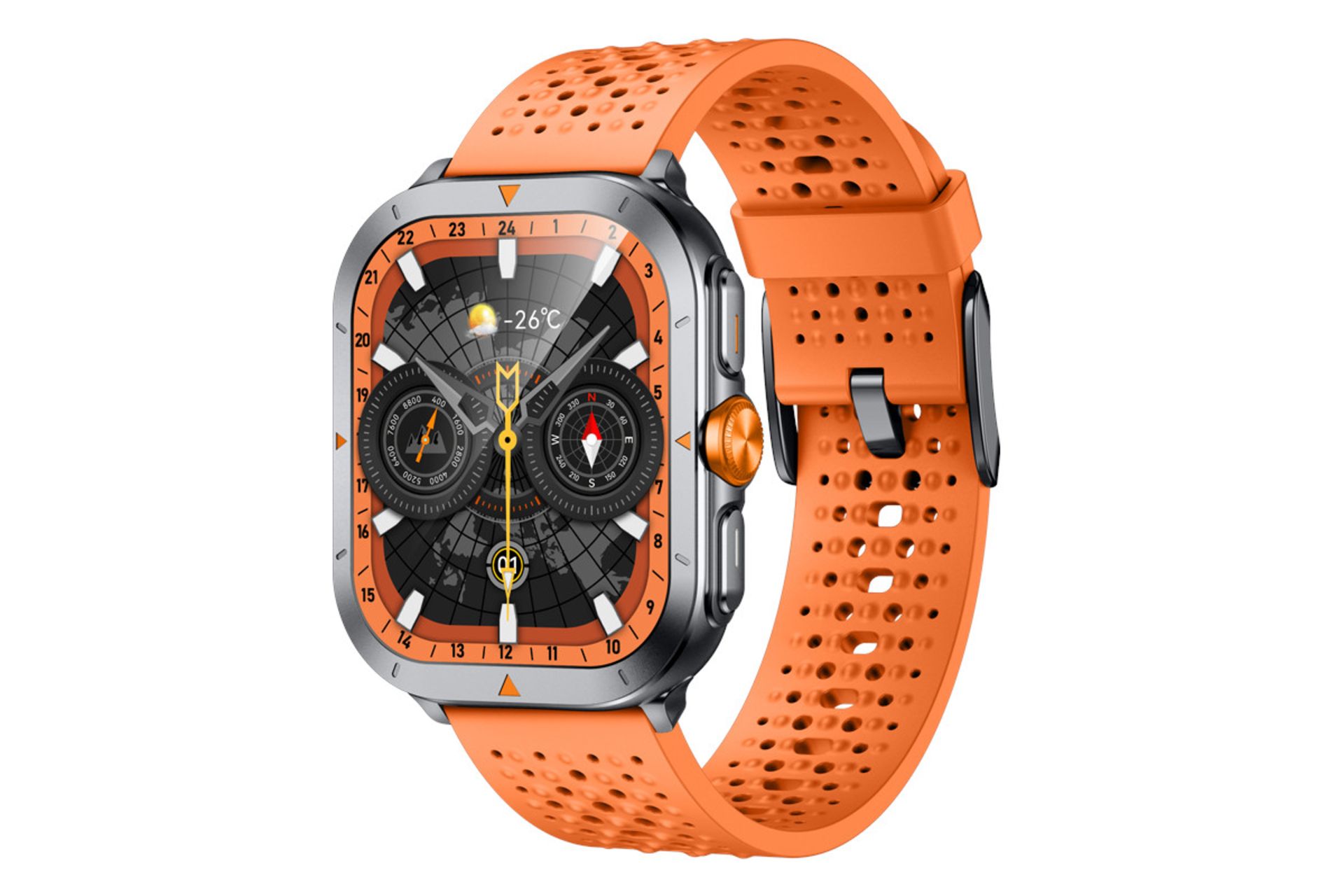 ساعت هوشمند شیائومی Xiaomi Glorimi GX TRACE مشکی با بند نارنجی