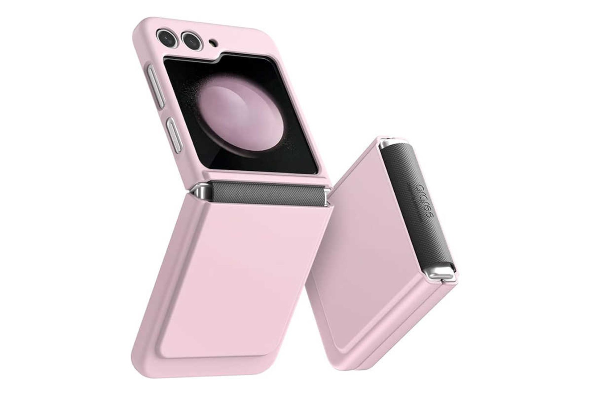 نمای سمت راست قاب گوشی آراری مدل Aero Flex مناسب سامسونگ Galaxy Z Flip5 رنگ صورتی