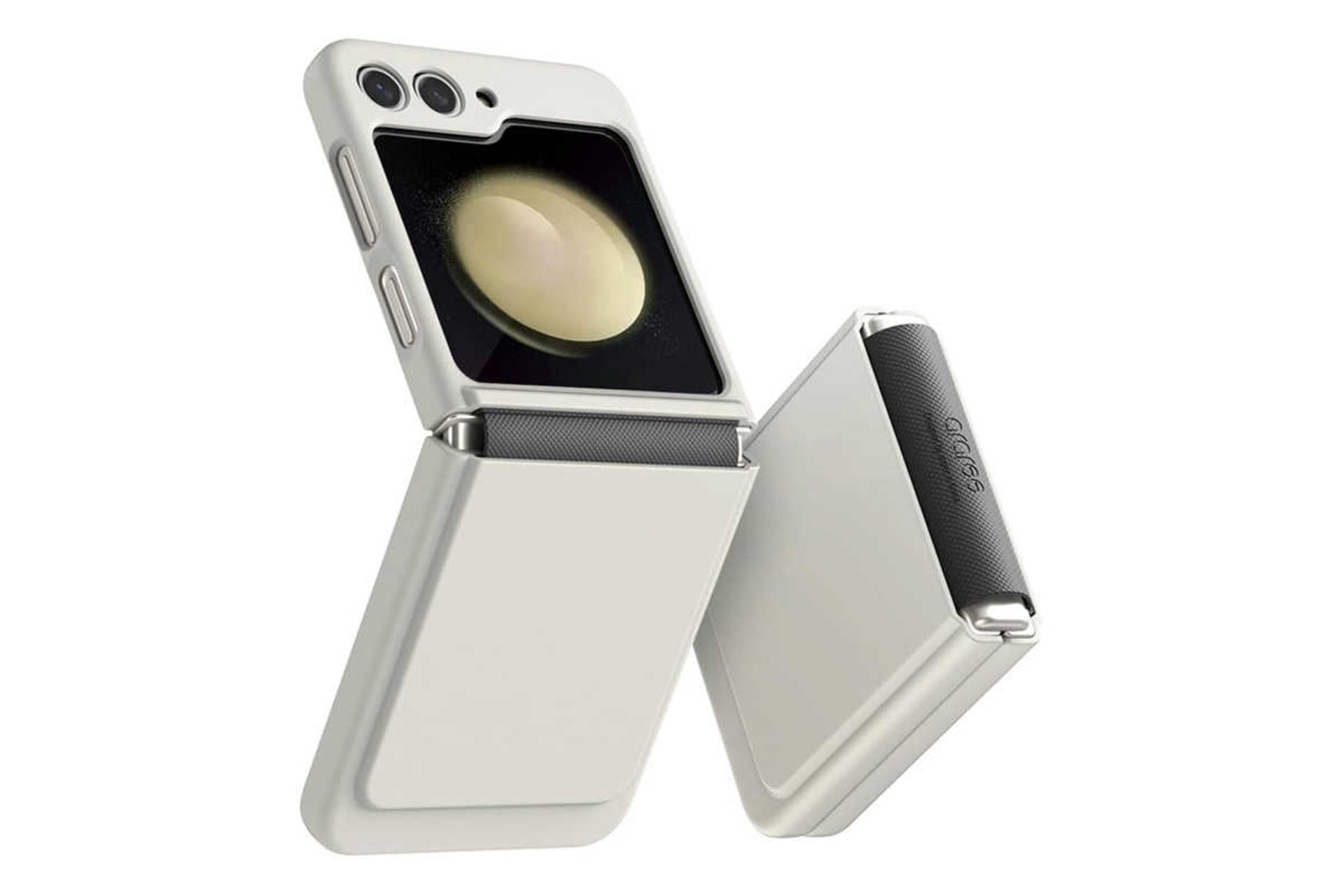 نمای جلوی قاب گوشی آراری مدل Aero Flex مناسب سامسونگ Galaxy Z Flip5 رنگ سفید