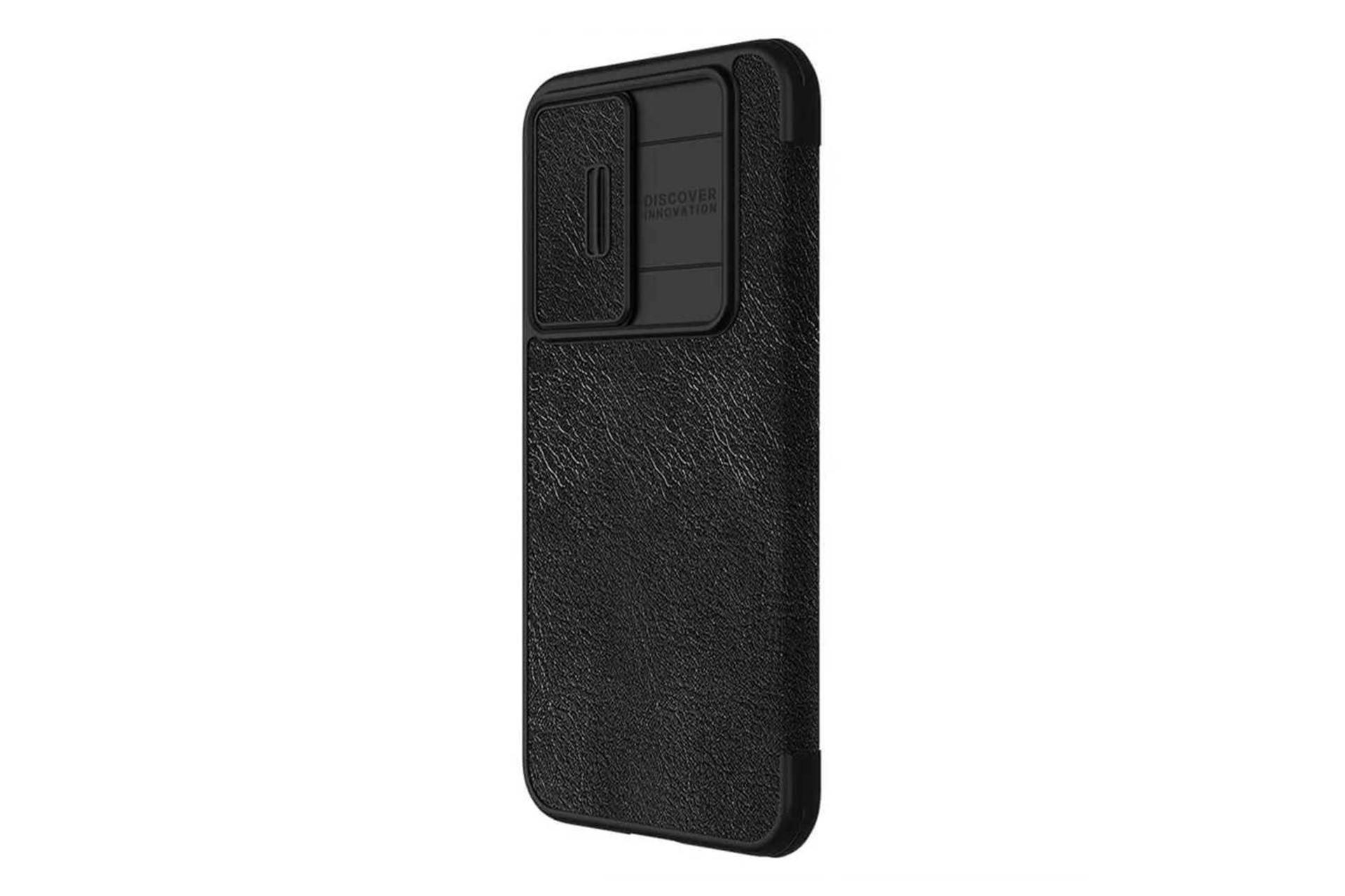 نمای سمت راست کیف کلاسوری نیلکین مدل Qin Pro Leather مناسب سامسونگ Galaxy S23 FE رنگ مشکی