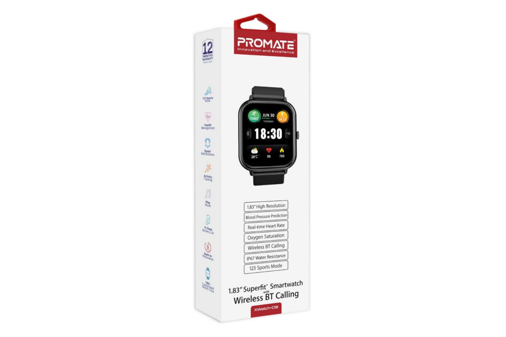 جعبه ساعت هوشمند پرومیت Promate XWatch-C18