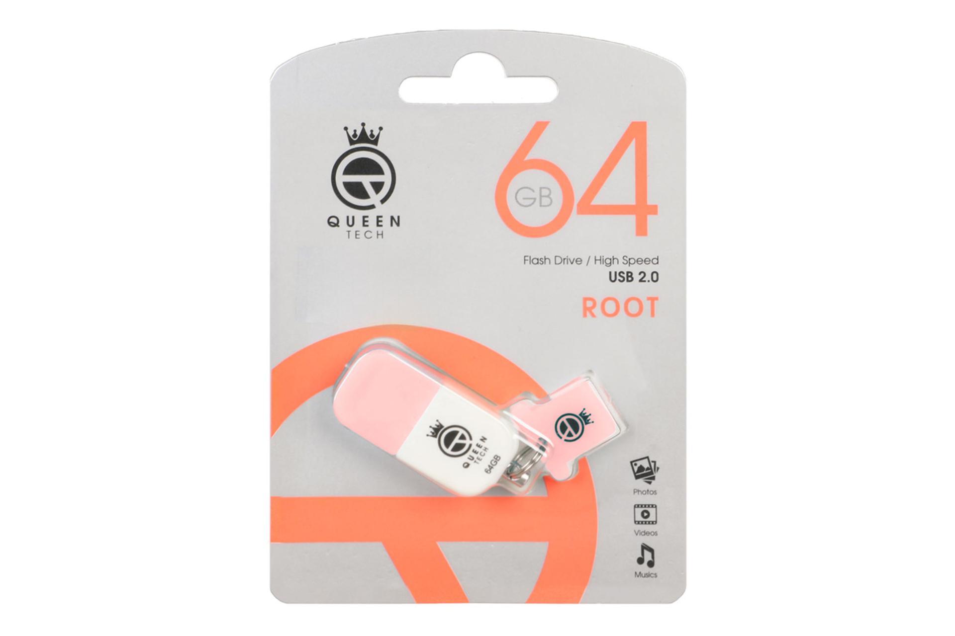 جعبه فلش مموری کوئین تک Queen Tech ROOT 64GB USB 2.0