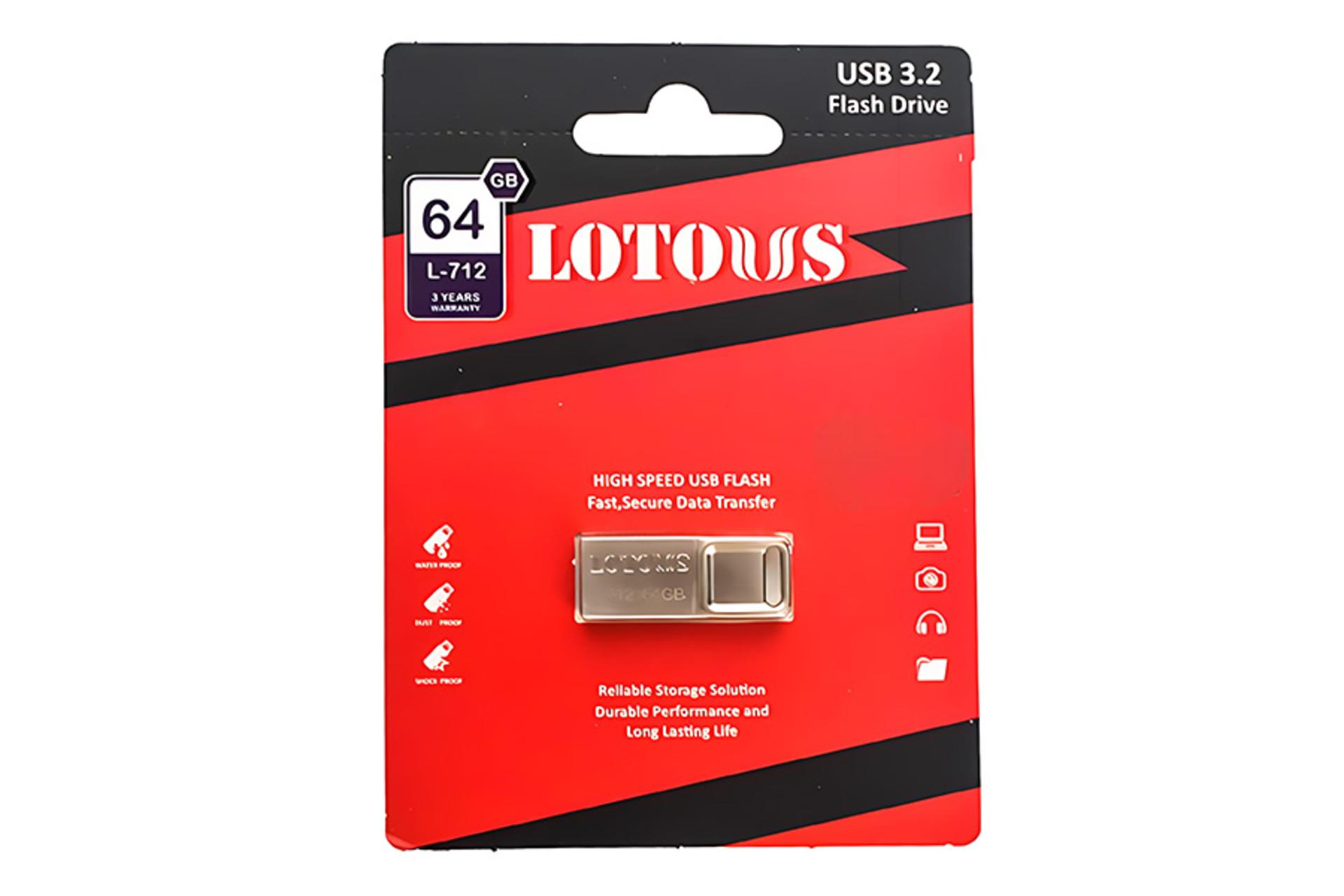 جعبه فلش مموری لوتوس Lotous L-712 64GB USB 3.2