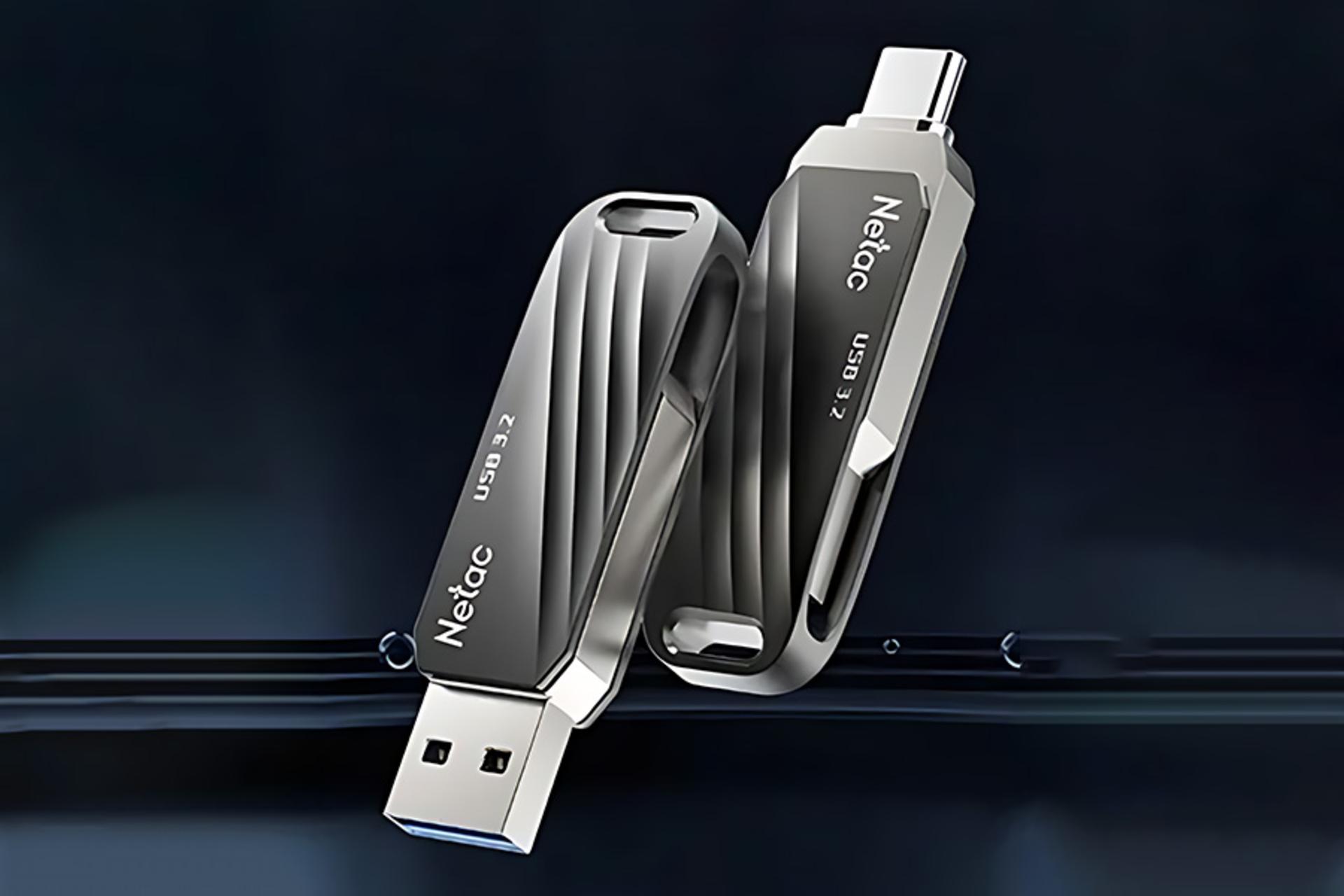 نمای کناری فلش مموری نتاک Netac US11 64GB USB 3.2