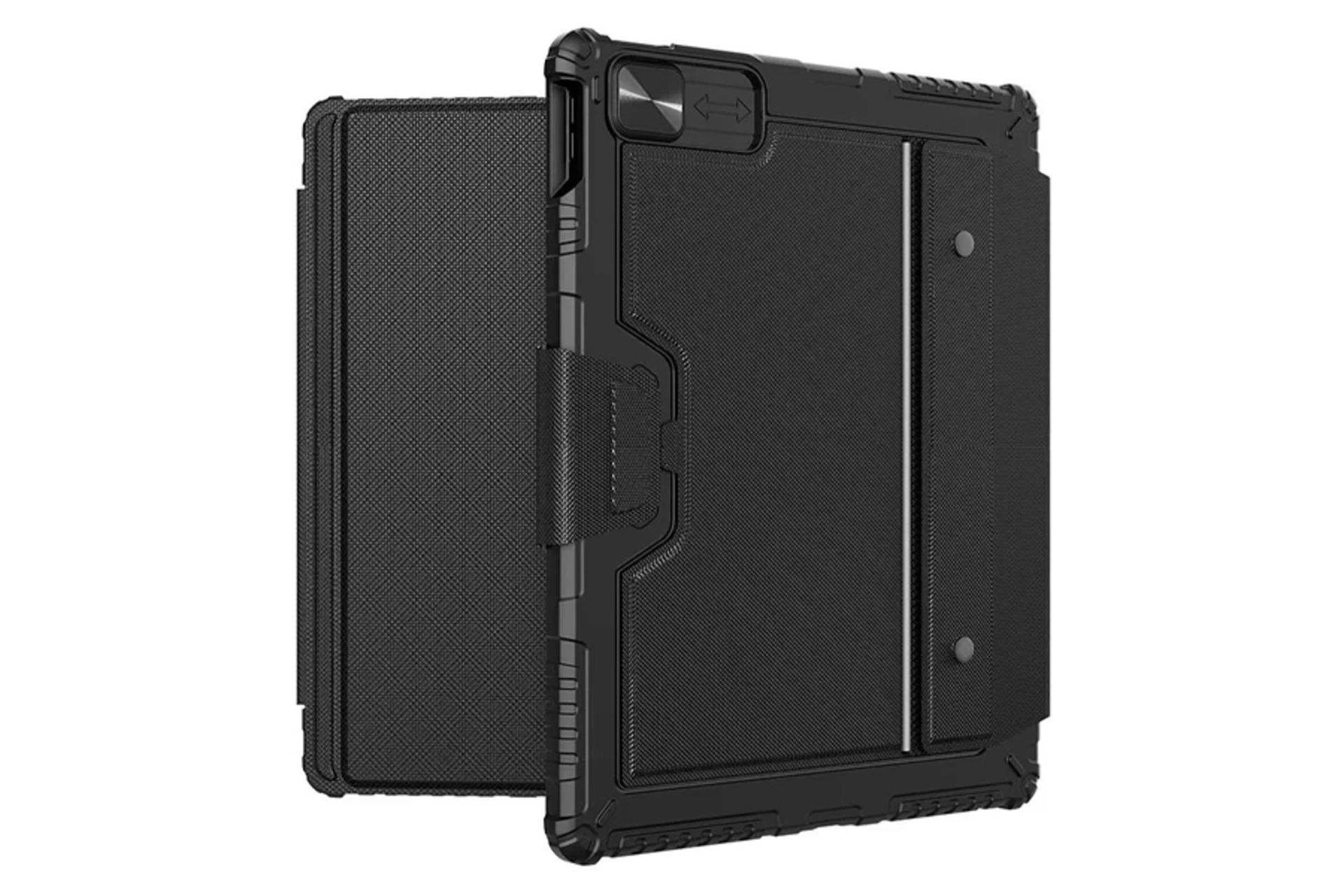 ابعاد و اندازه قاب تبلت کیف کلاسوری نیلکین مدل Bumper Combo Keyboard Backlit مناسب اپل iPad Pro 12.9 2022 / 2021 / 2020