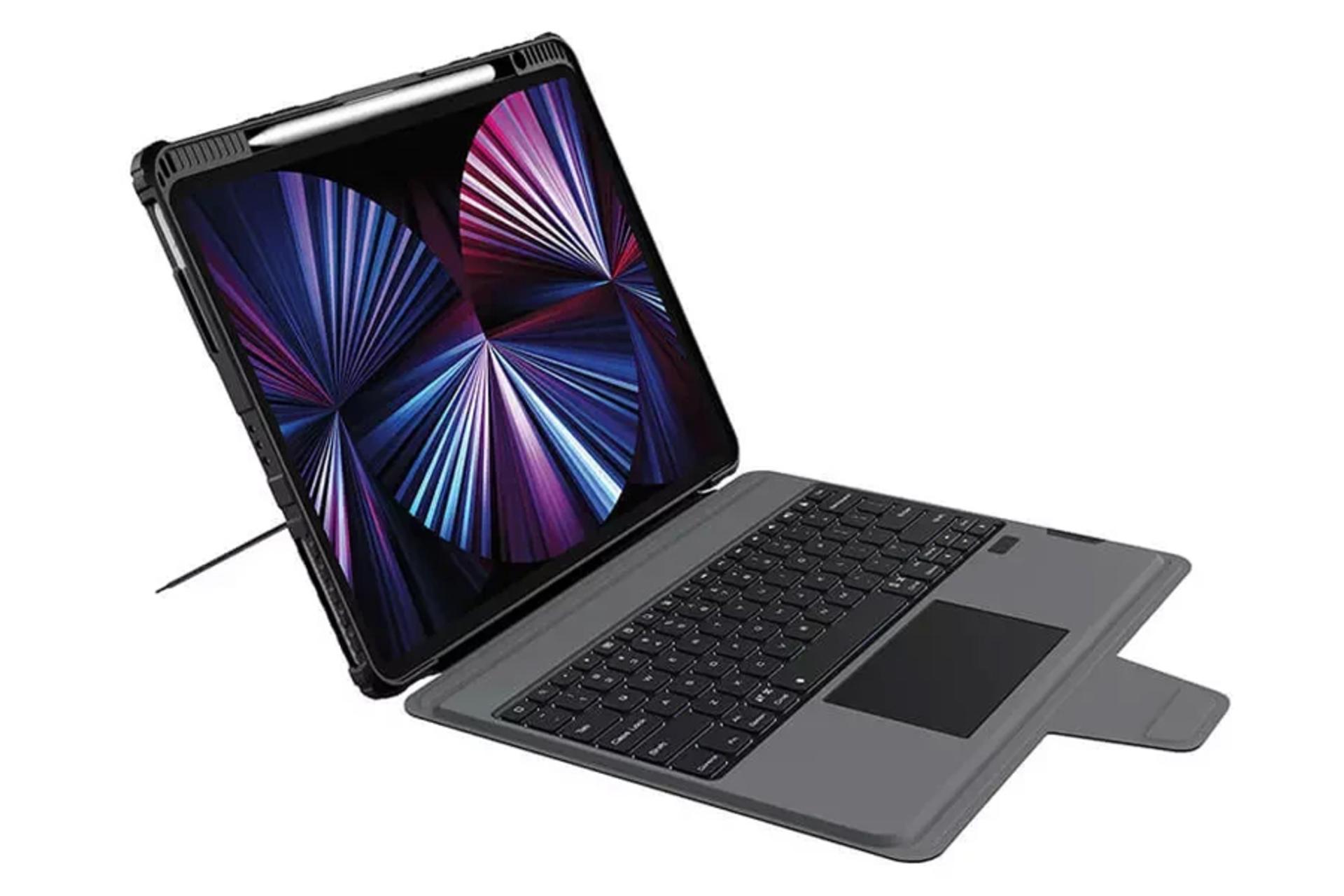 قاب تبلت کیف کلاسوری نیلکین مدل Bumper Combo Keyboard Backlit مناسب اپل iPad Pro 12.9 2022 / 2021 / 2020
