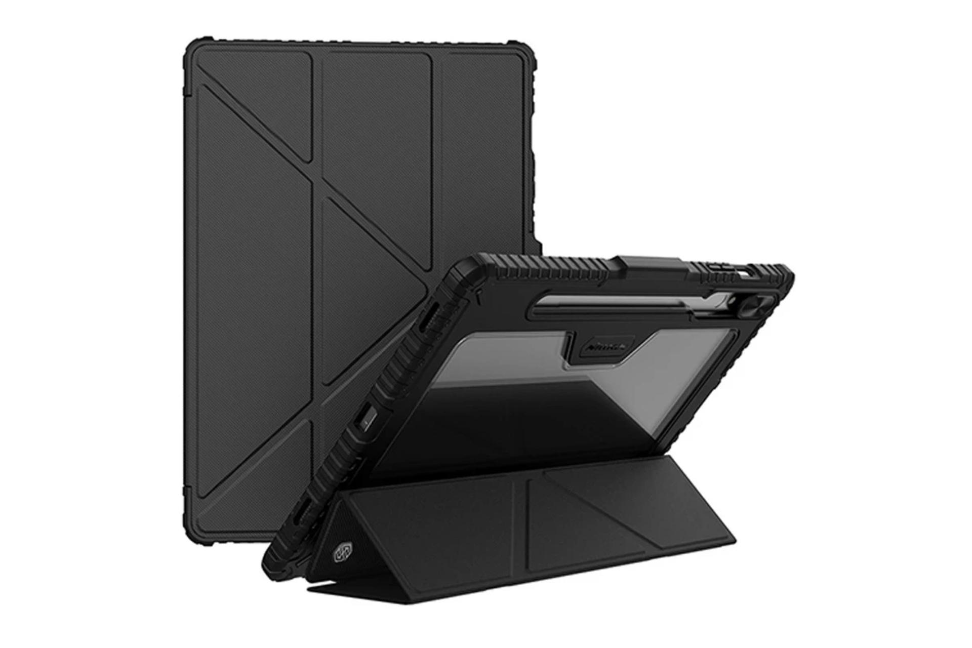 قاب تبلت کیف کلاسوری نیلکین مدل Bumper Leather Case Pro Multi-angle مناسب سامسونگ Galaxy Tab S10 Plus