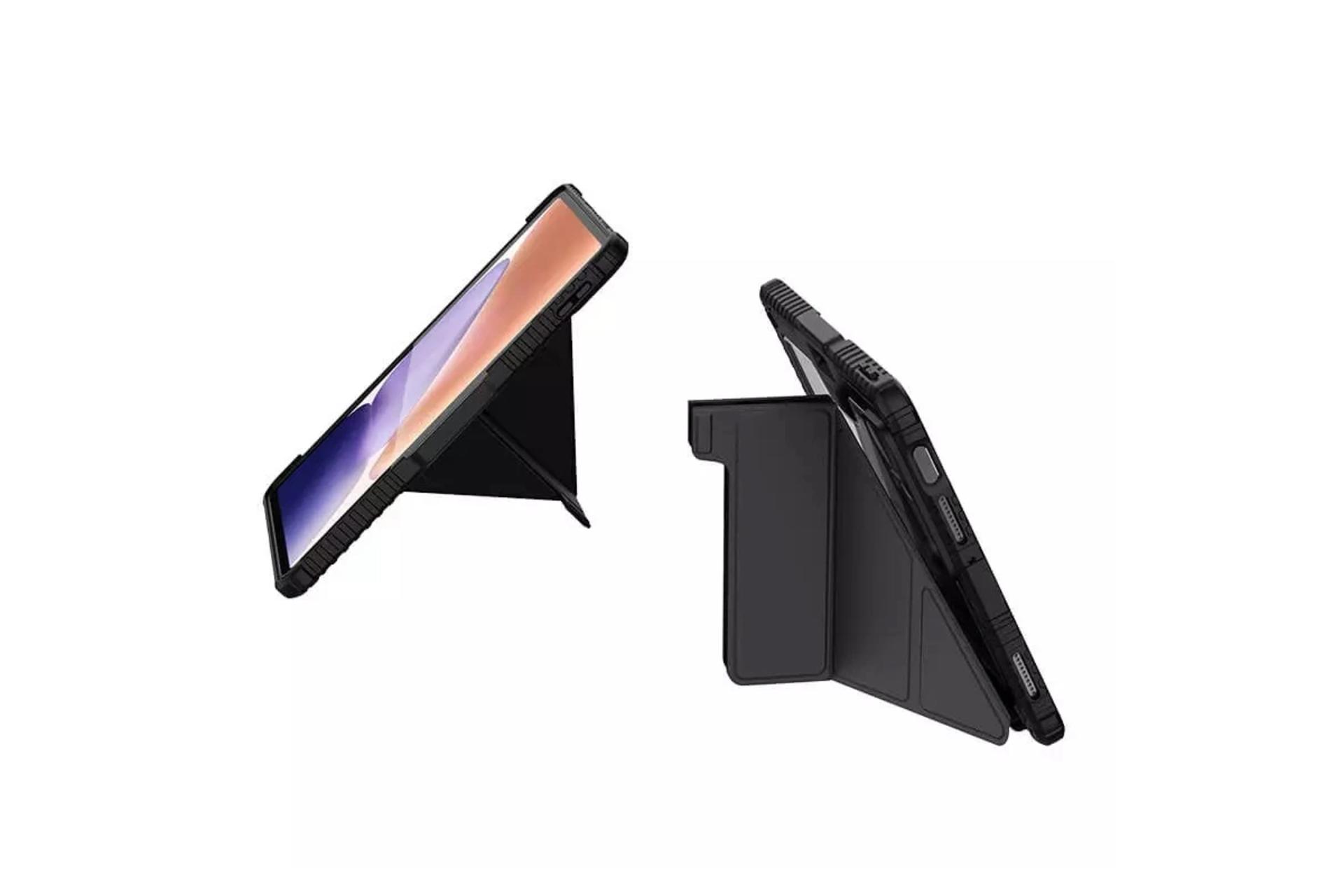 نمای کنار قاب تبلت کیف کلاسوری نیلکین مدل Bumper Leather Case Pro Multi-angle مناسب شیائومی Pad 7 Pro / Pad 7