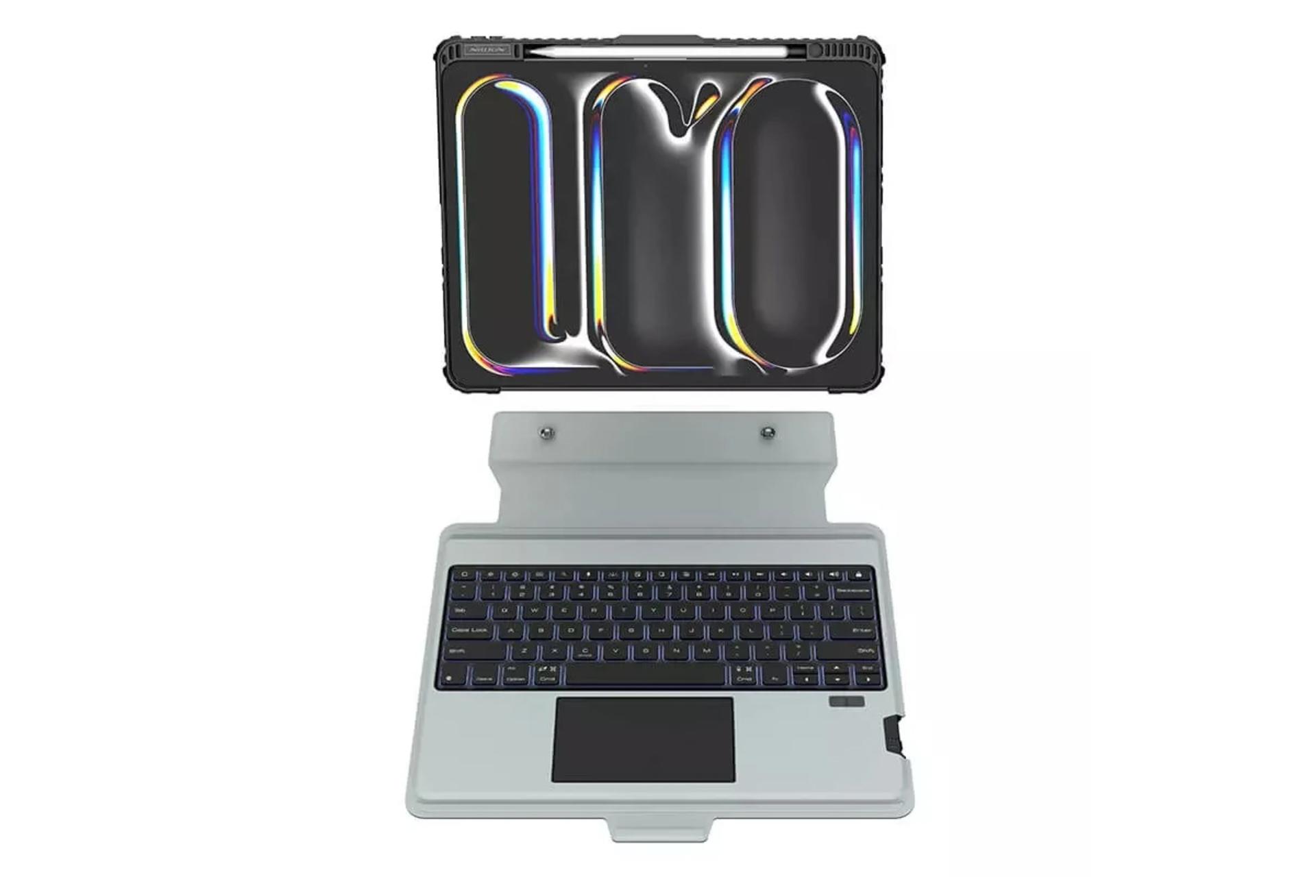 قاب تبلت کیف کلاسوری نیلکین مدل Bumper Combo Keyboard Backlit مناسب اپل iPad Pro 11 2024