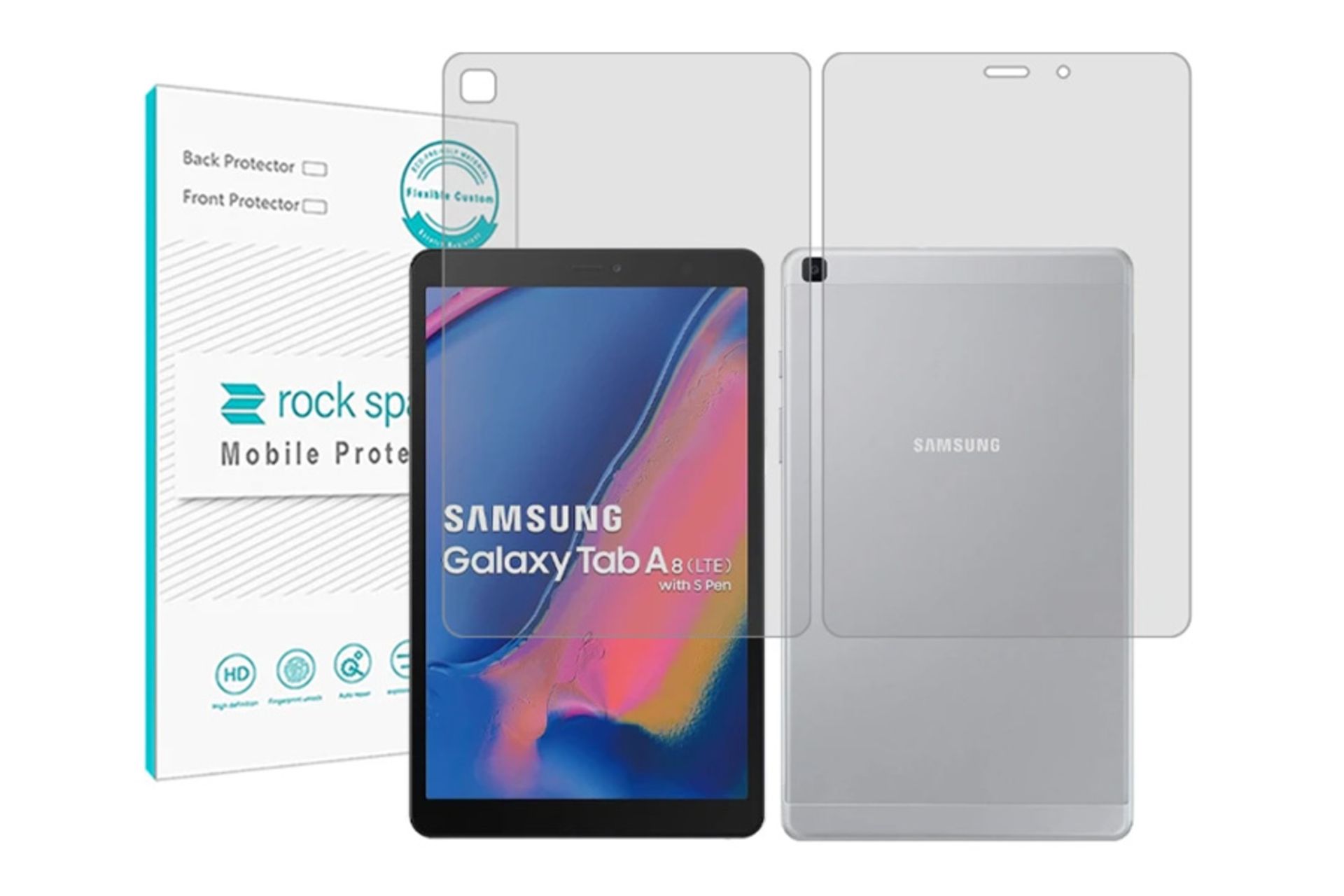 محافظ صفحه نمایش تبلت راک اسپیس Rock Space Hygel for Samsung Galaxy Tab A 8.0 & S Pen 2019 with Back