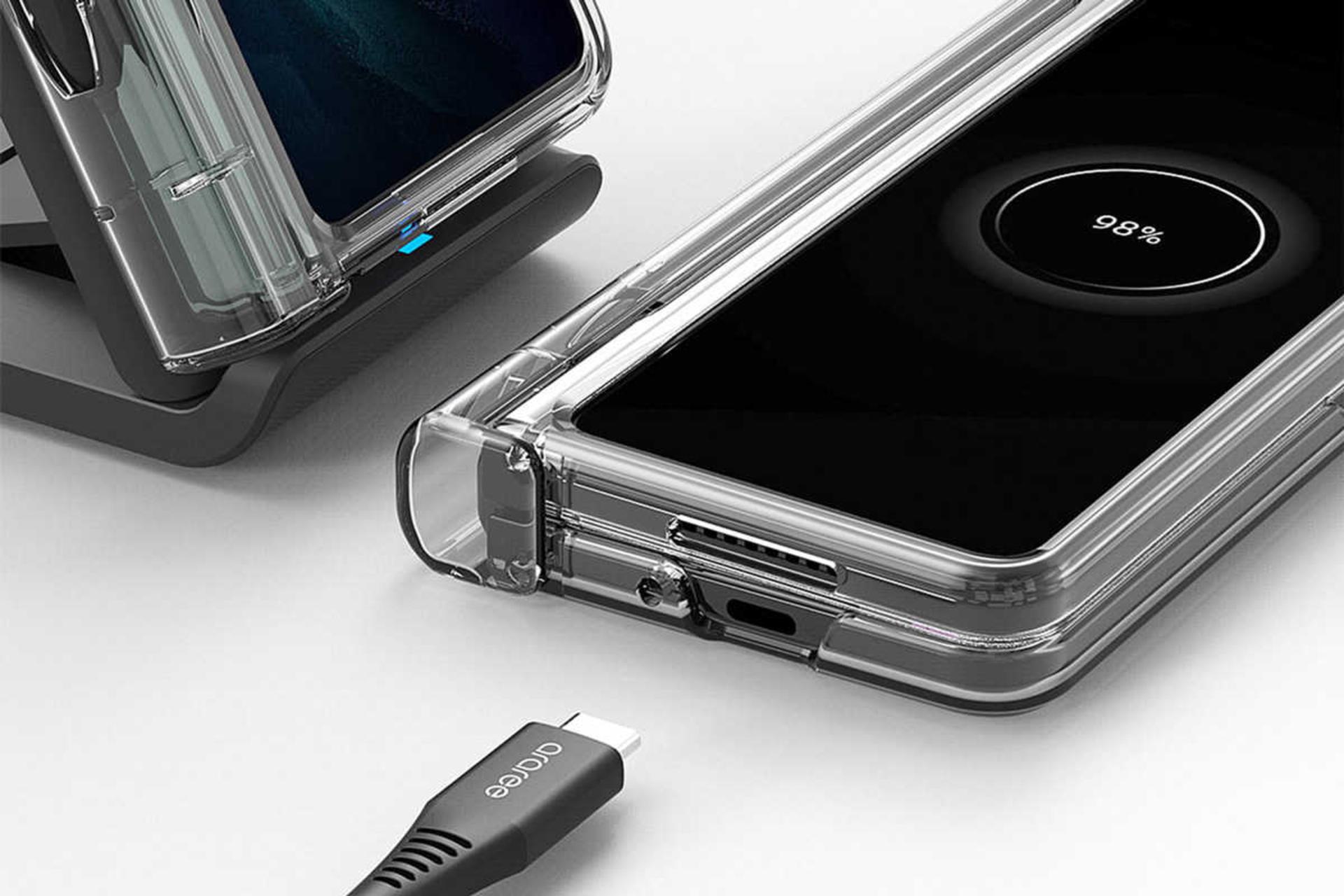 نمای زیرین قاب گوشی آراری مدل Nukin مناسب سامسونگ Galaxy Z Fold3