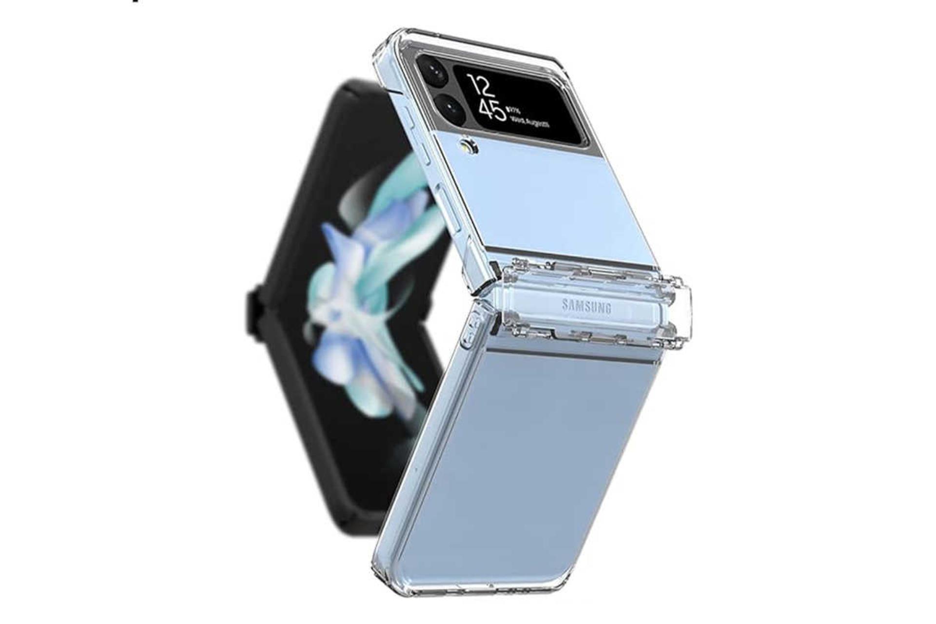 نمای پشت قاب گوشی آراری مدل Nukin 360 شفاف مناسب سامسونگ Galaxy Z Flip4