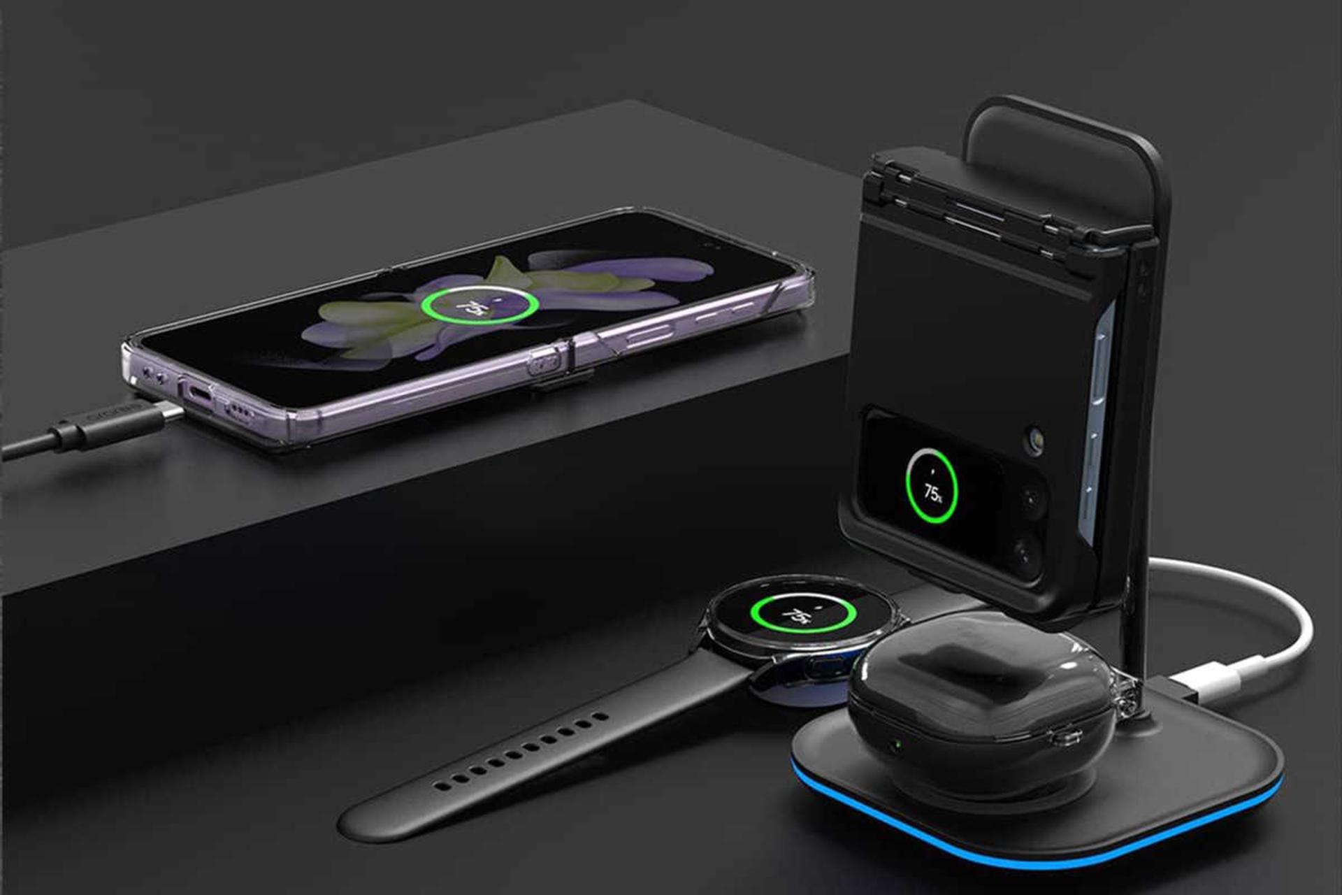 شارژر مگنتی قاب گوشی آراری مدل Nukin 360 عادی مناسب سامسونگ Galaxy Z Flip4