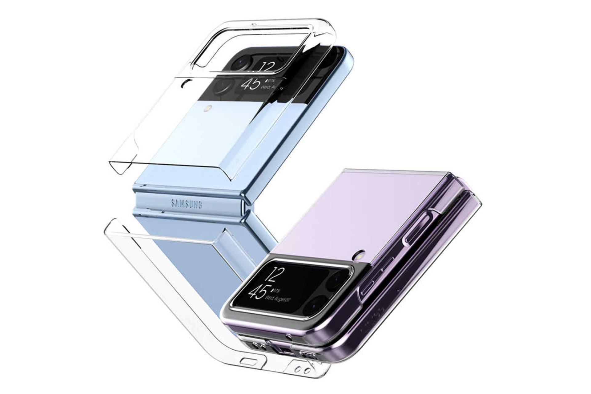 نمای سمت چپ قاب گوشی آراری مدل Nukin 360 شفاف مناسب سامسونگ Galaxy Z Flip4