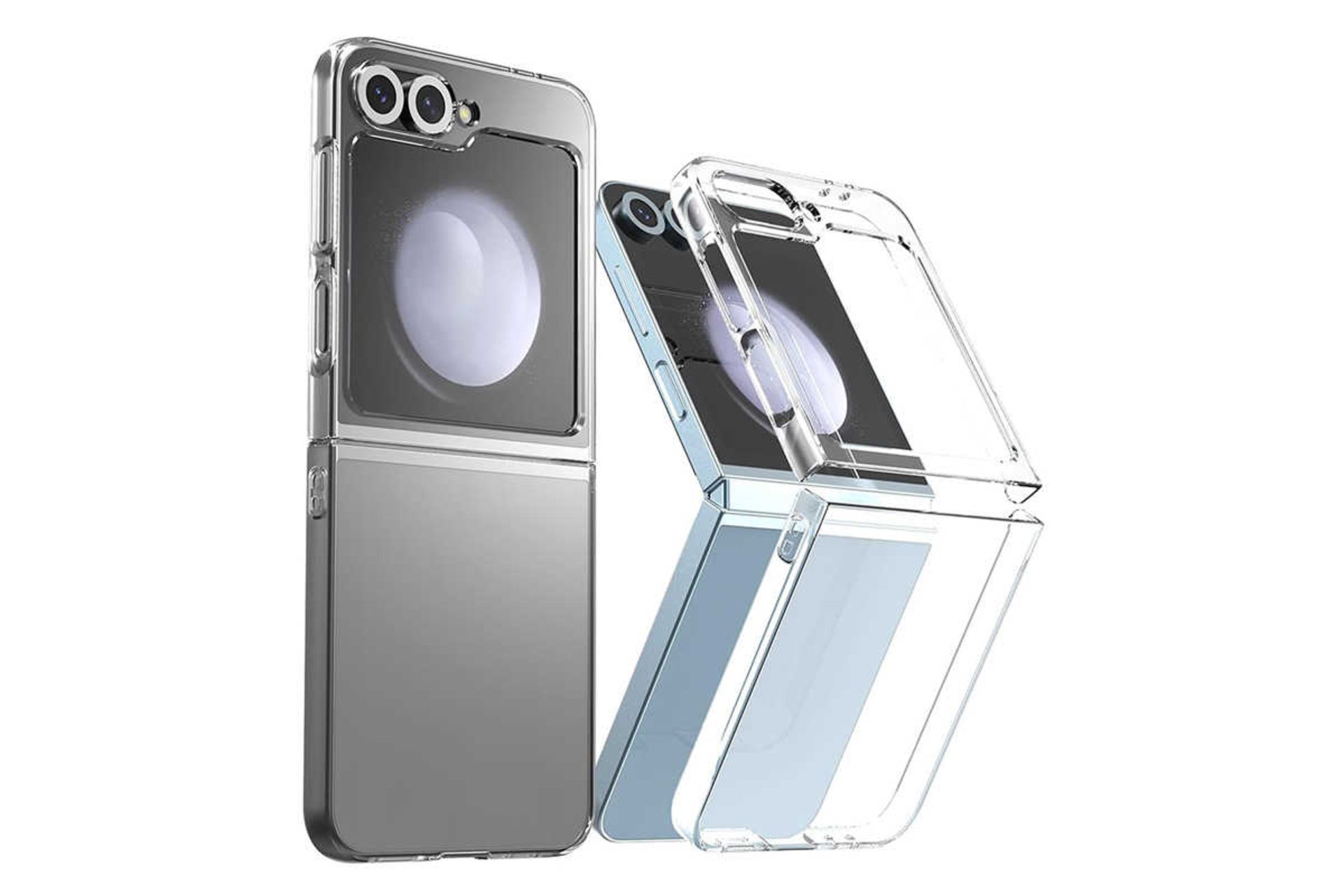 نمای پشت قاب گوشی شفاف آراری مدل Nukin 360 مناسب سامسونگ Galaxy Z Flip6