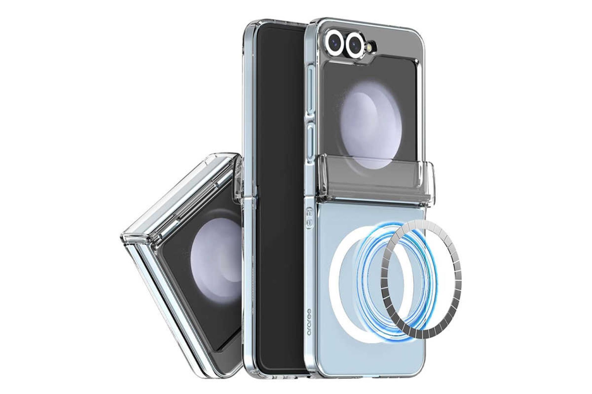 نمای پشت قاب گوشی آراری مدل Nukin 360 M مناسب سامسونگ Galaxy Z Flip6