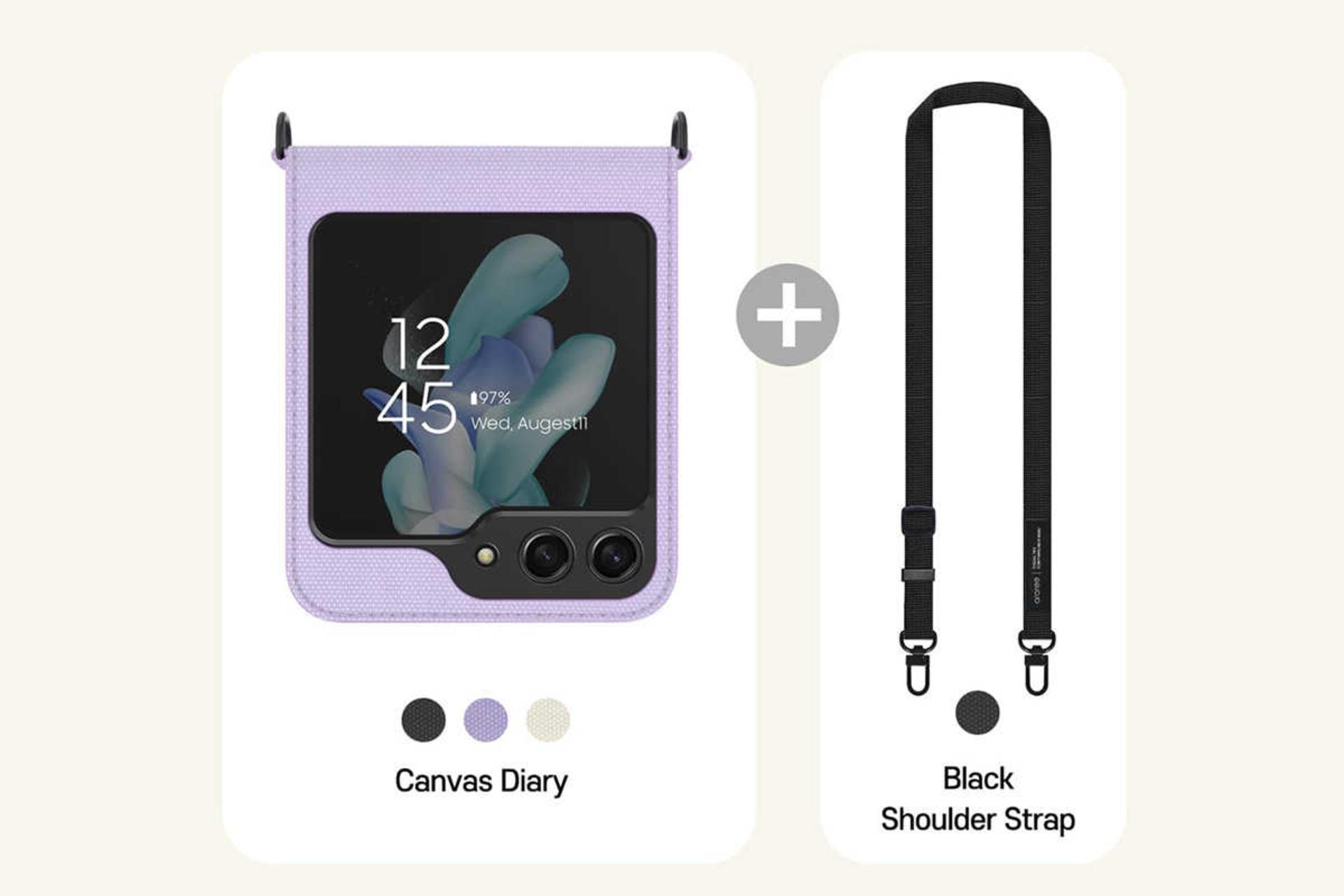 بند مخصوص قاب گوشی آراری مدل Canvas Diary مناسب سامسونگ Galaxy Z Flip5