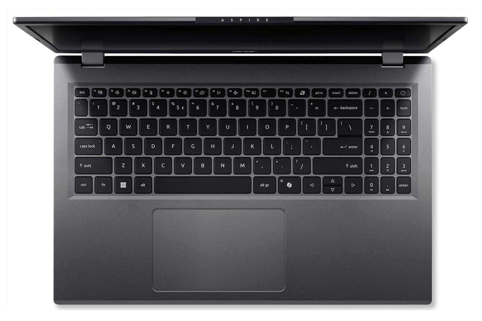 لپ تاپ ایسر Acer Aspire 15 A15-41M نمای بالا و کیبورد