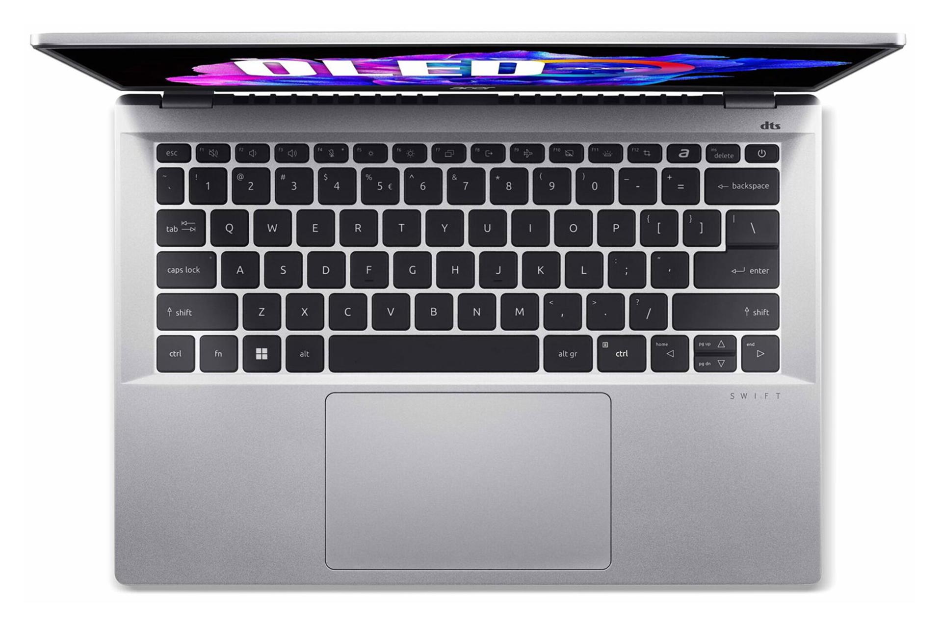 لپ تاپ ایسر Acer Swift Go 14 SFG14-72 نمای بالا و کیبورد