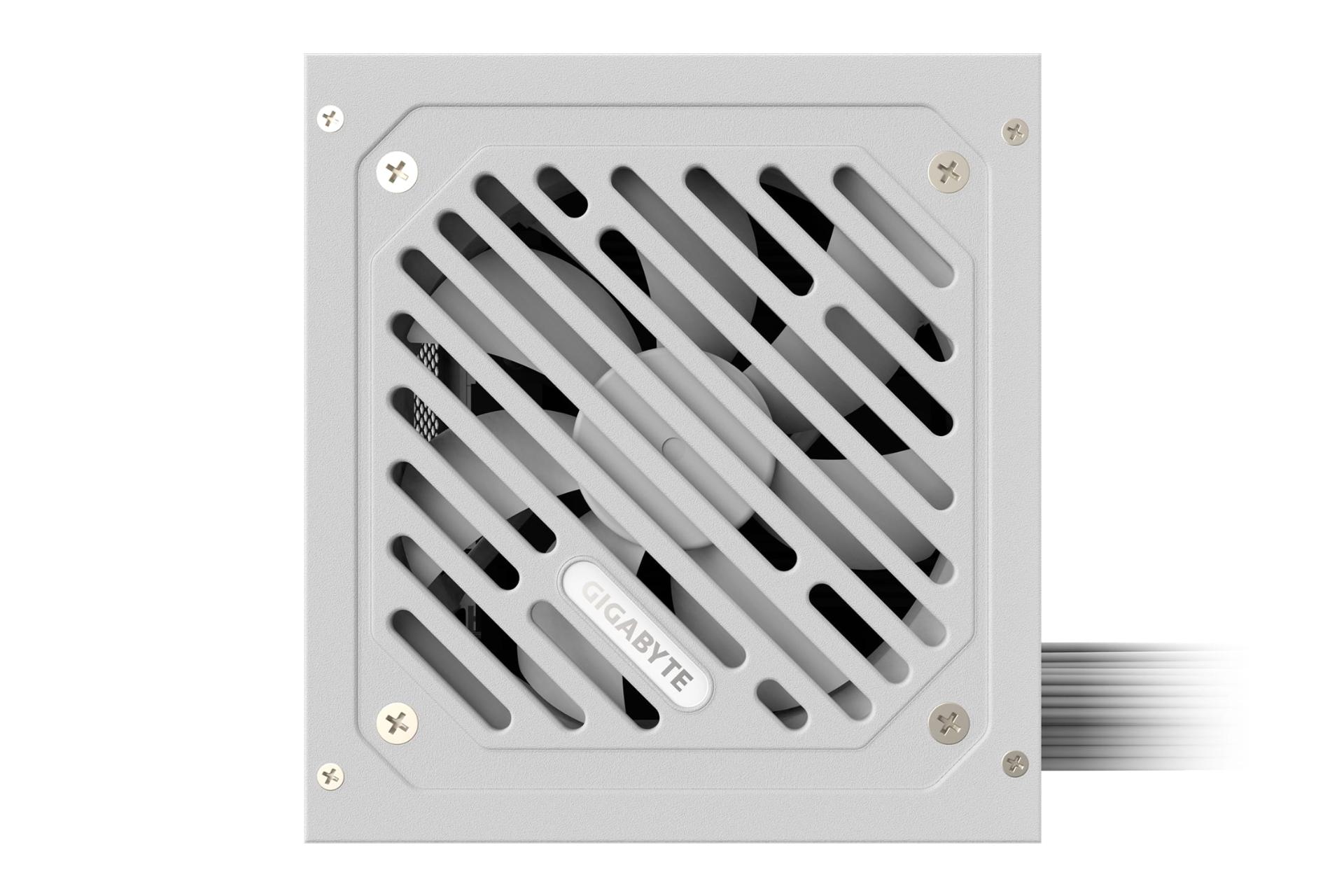 نمای پنل زیر پاور کامپیوتر گیگابایت P650SS ICE با توان 650 وات با نمایش فن و لوگو