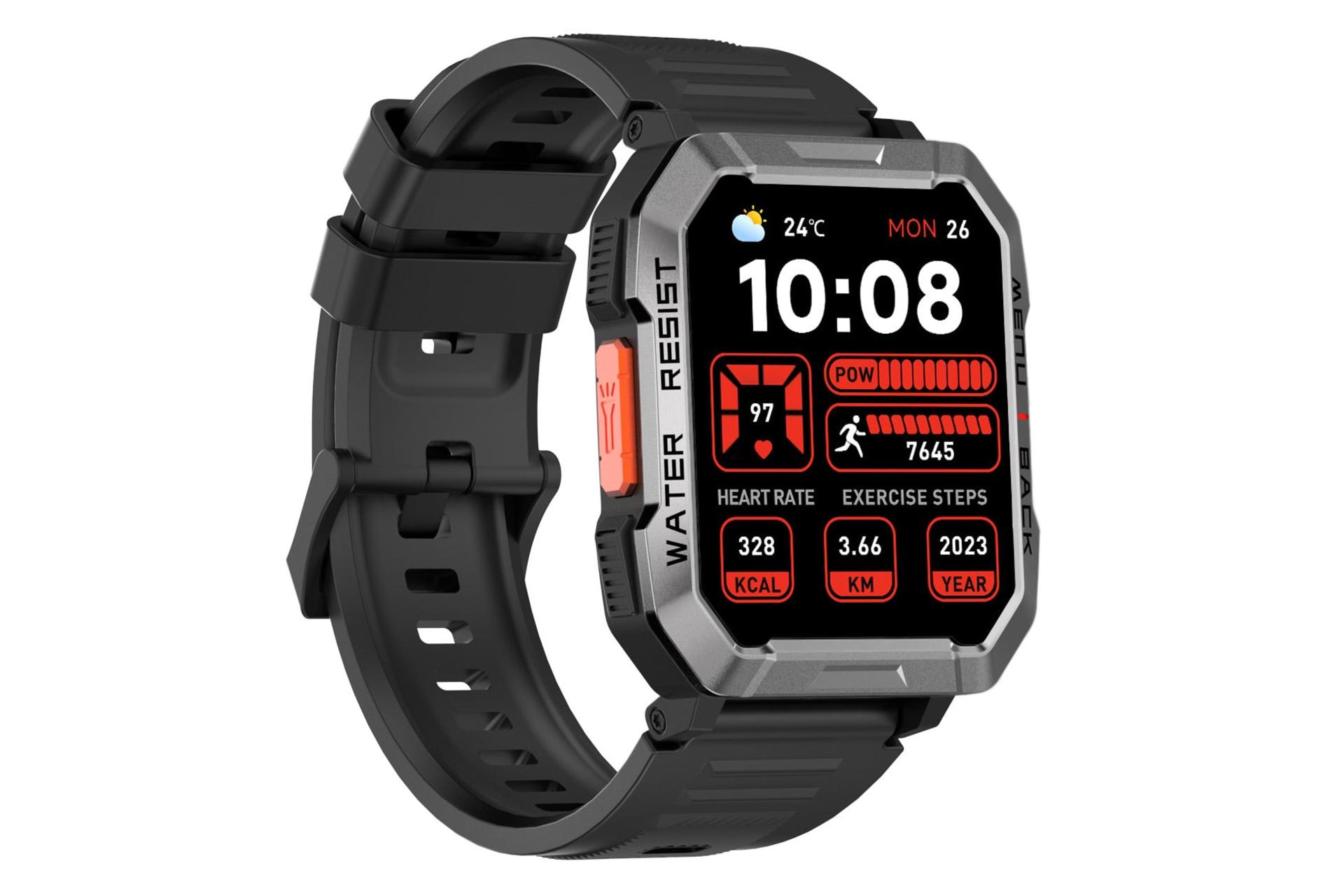 سمت چپ ساعت هوشمند بلک ویو Blackview W60 مشکی