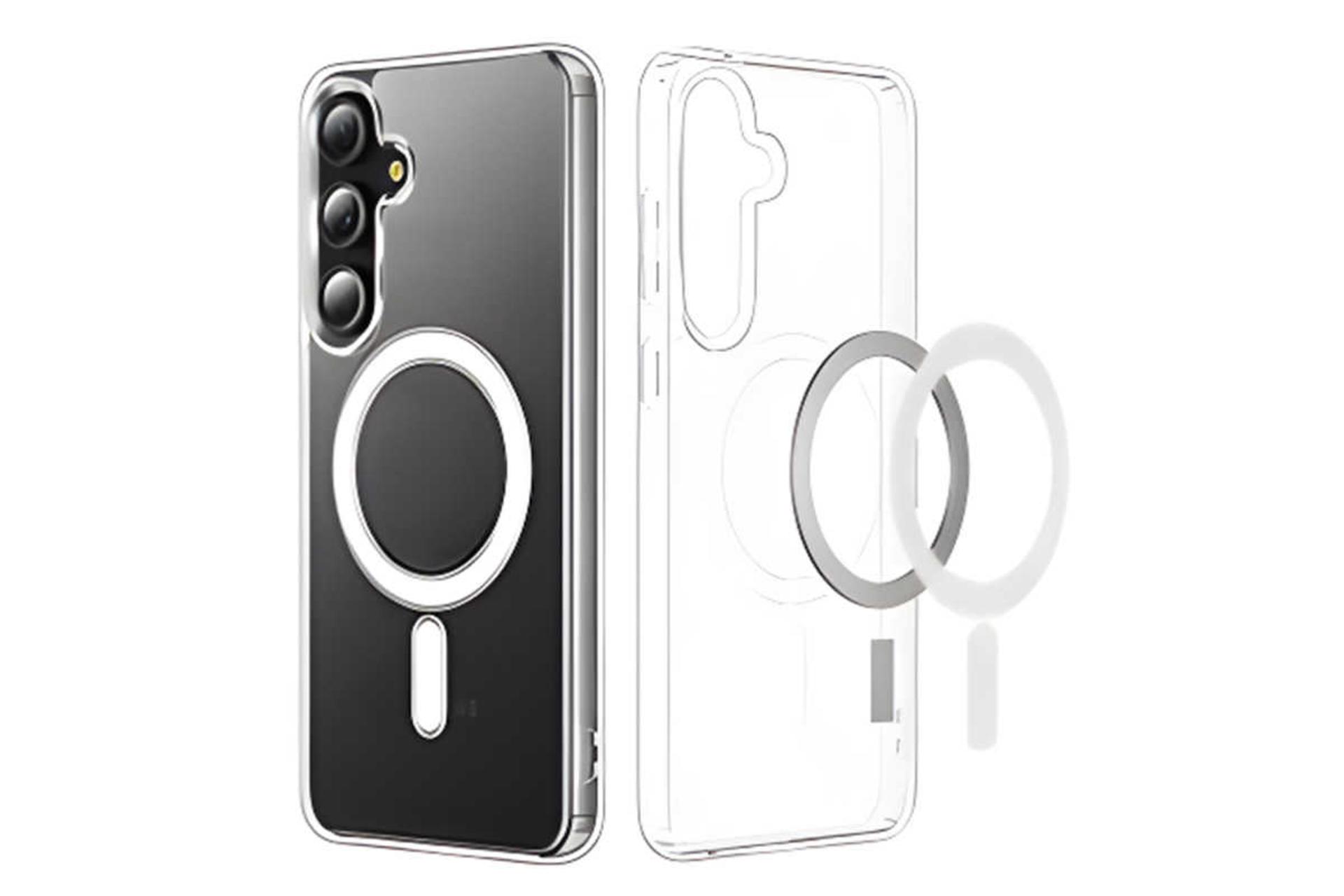 نمای سمت چپ قاب گوشی آلتیمیت شیلد مدل Transparent Magsafe مناسب سامسونگ Galaxy S24 FE