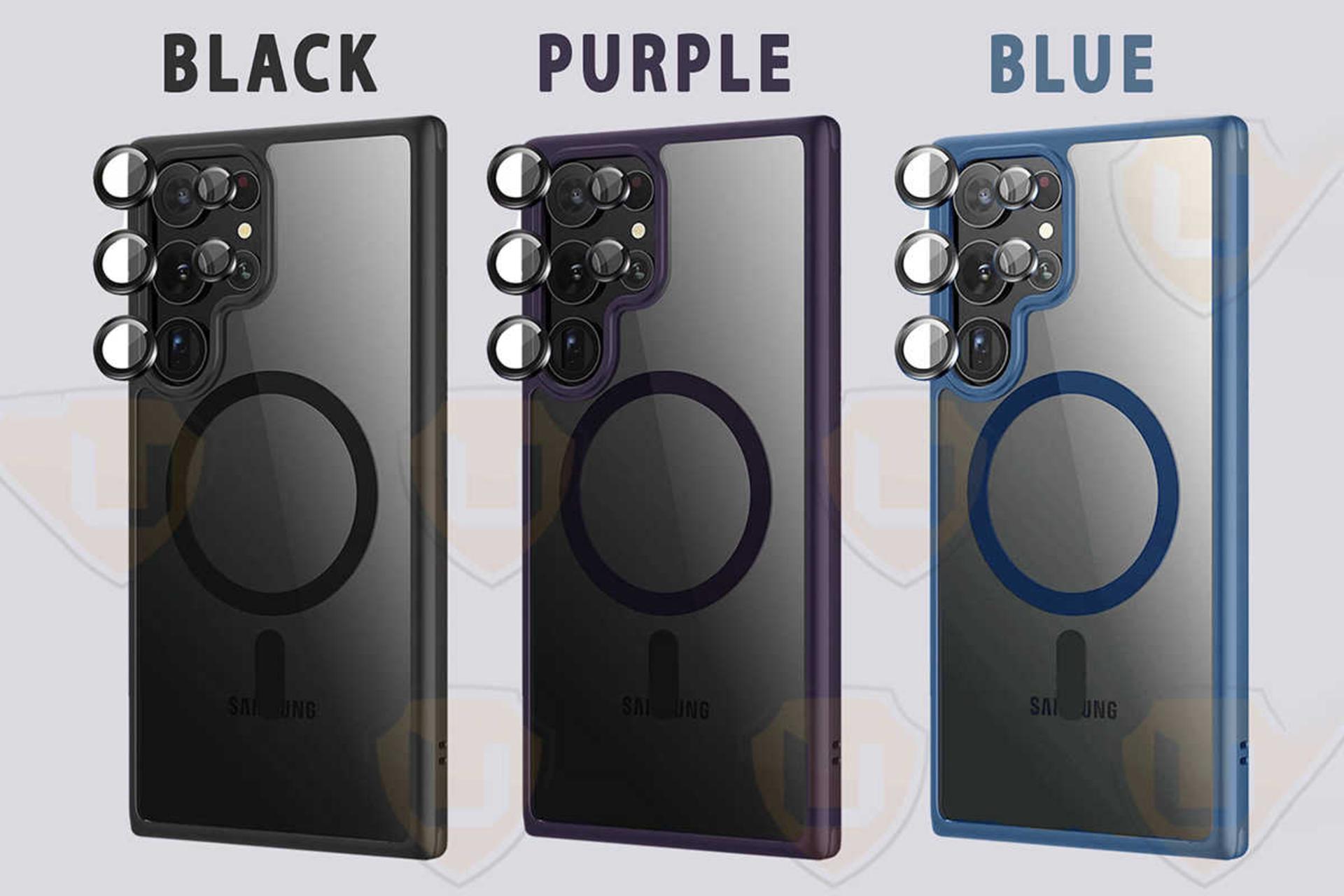 رنگبندی قاب گوشی آلتیمیت شیلد مدل Magsafe Ring مناسب سامسونگ Galaxy S24 Ultra همراه با محافظ لنز