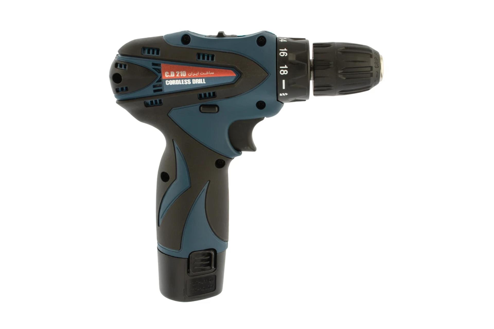 نمای کنار دریل ساده شارژی المکس C.D 210