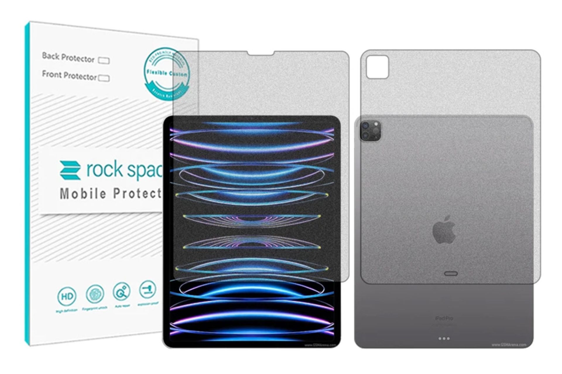محافظ صفحه نمایش تبلت راک اسپیس Rock Space HyMTT for Apple iPad Pro 12.9 2022 with Back Protector