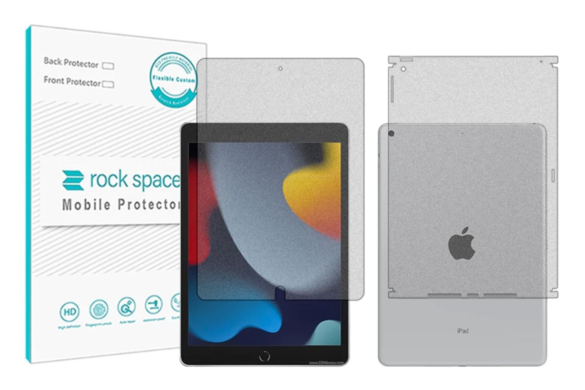 محافظ صفحه نمایش تبلت راک اسپیس Rock Space HyMTT for Apple iPad 10.2 2021 with Back Protector