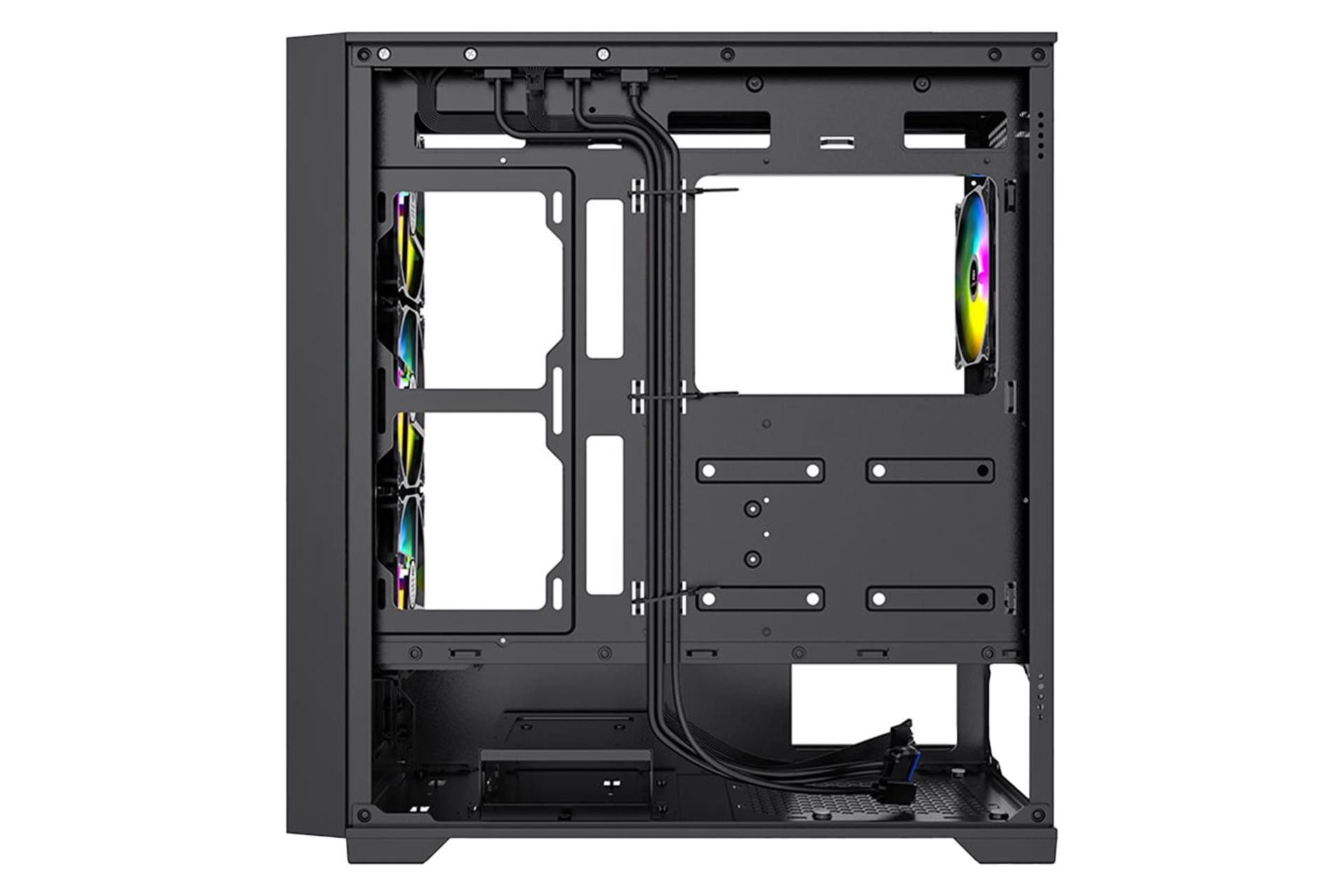 نمای داخلی پنل کناری کیس کامپیوتر لاجی کی C484B با نمایش محل نصب پاور