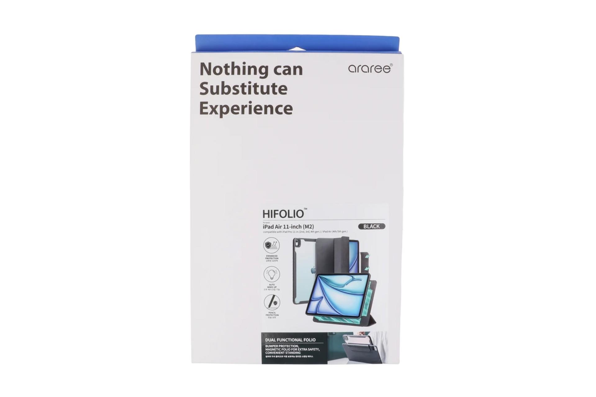 جعبه قاب تبلت کیف کلاسوری آراری مدل HIFOLIO مناسب اپل iPad Air 11 2024 همراه با محافظ لنز