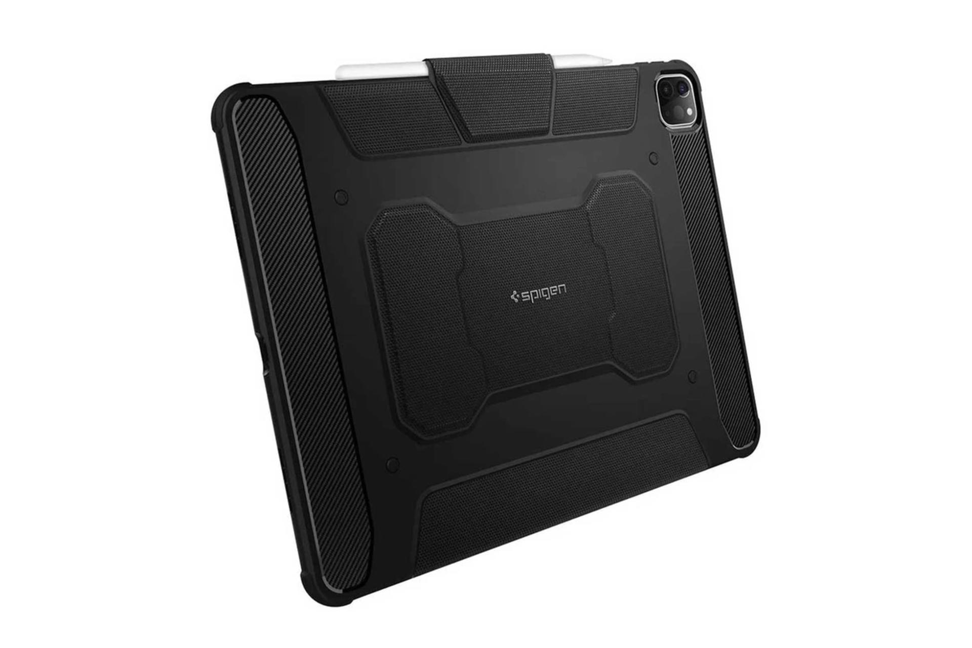 ابعاد و اندازه قاب تبلت کیف کلاسوری اسپیگن مدل Rugged Armor Pro مناسب اپل iPad Pro 12.9 2022 / 2021