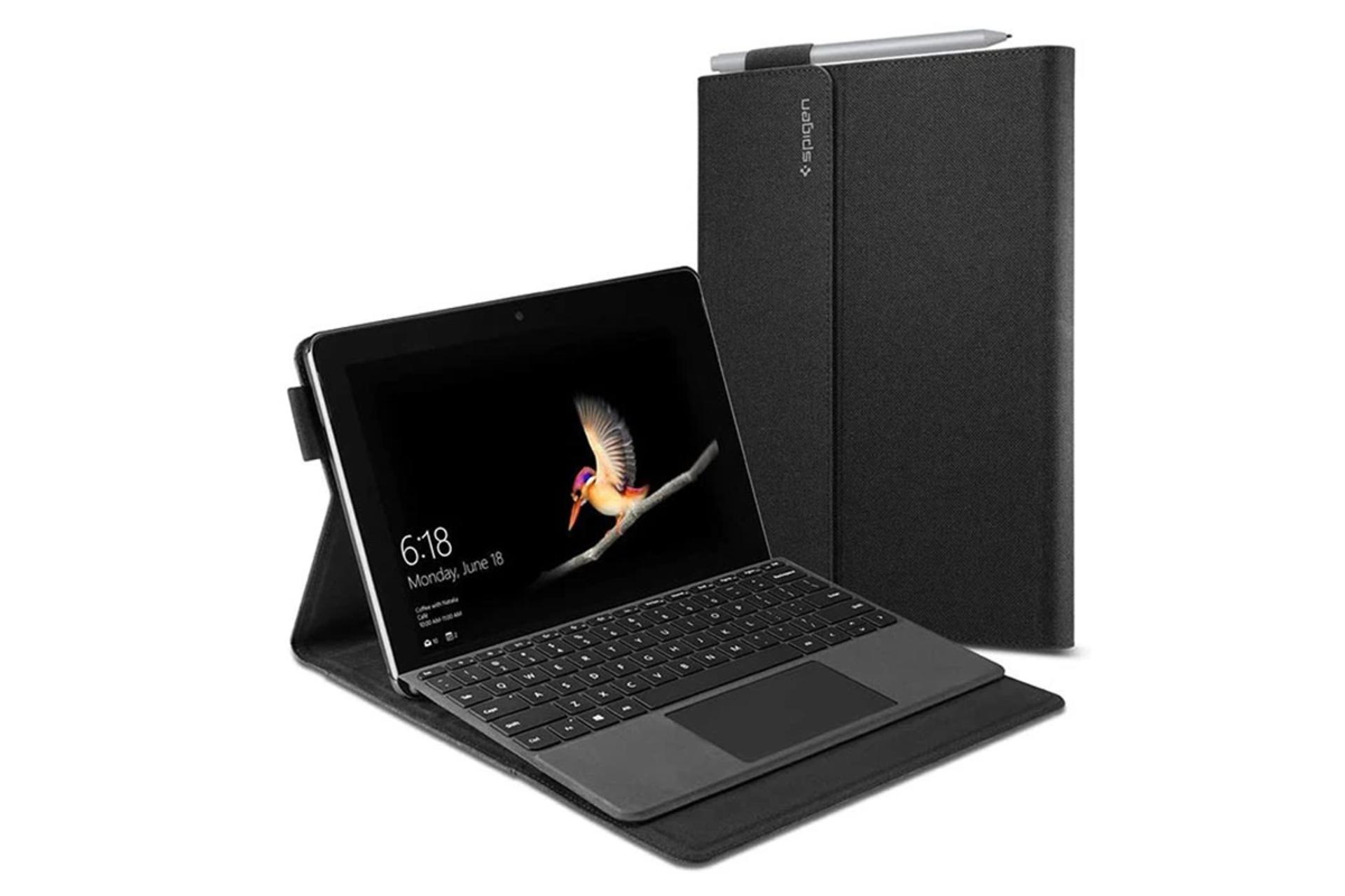 قاب تبلت کیف کلاسوری اسپیگن مدل Stand Folio مناسب مایکروسافت Surface Go 3 / 2 / 1