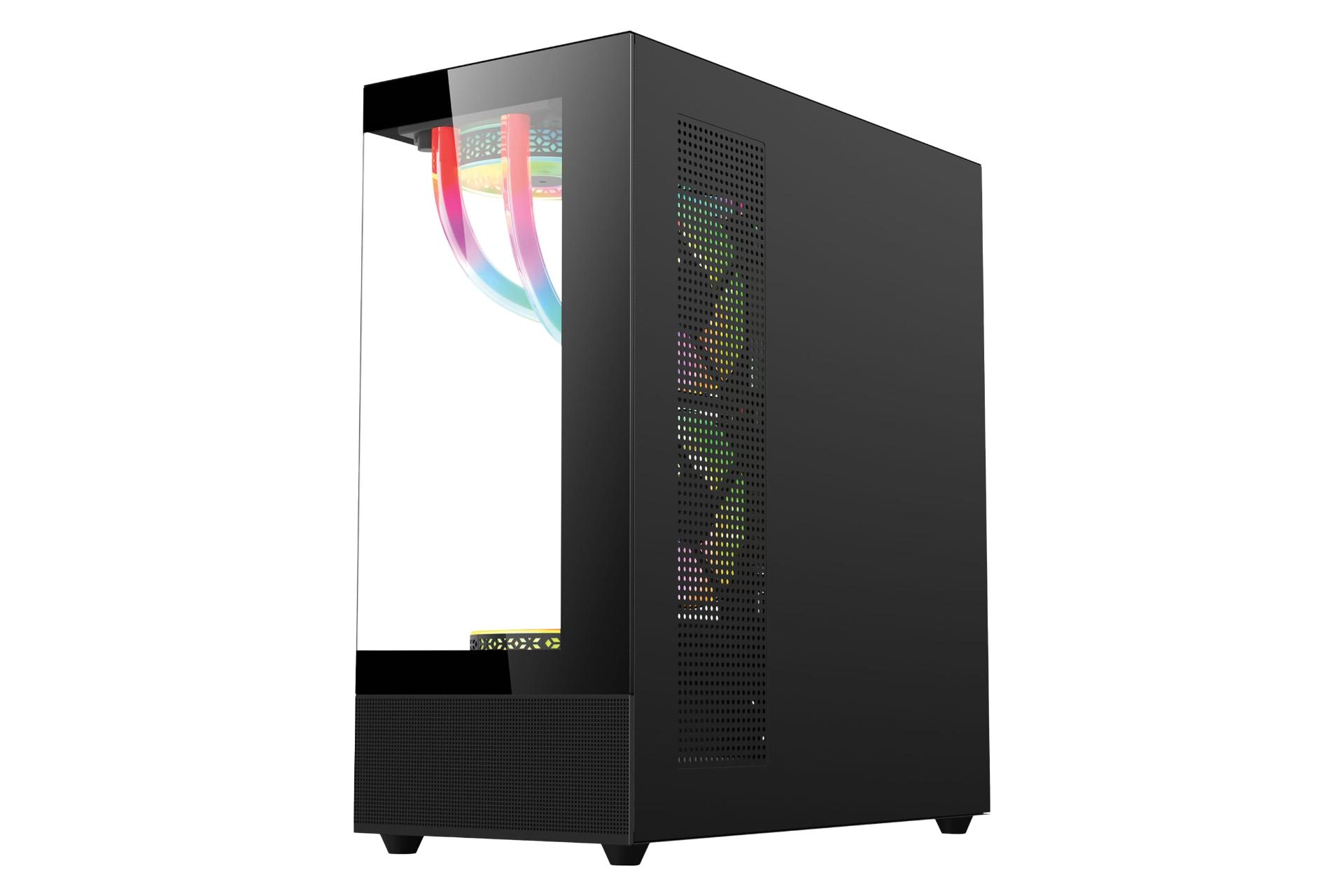 نمای نیمرخ کیس کامپیوتر تسکو GC 4491 با نمایش پنل جلو و سمت راست