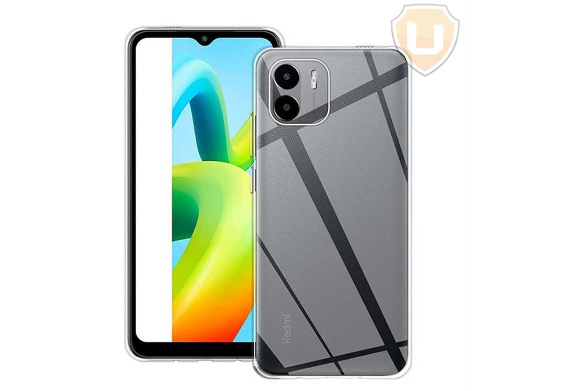 نمای پشت و جلوی قاب گوشی آلتیمیت شیلد مدل Clear مناسب شیائومی Redmi A1 Plus
