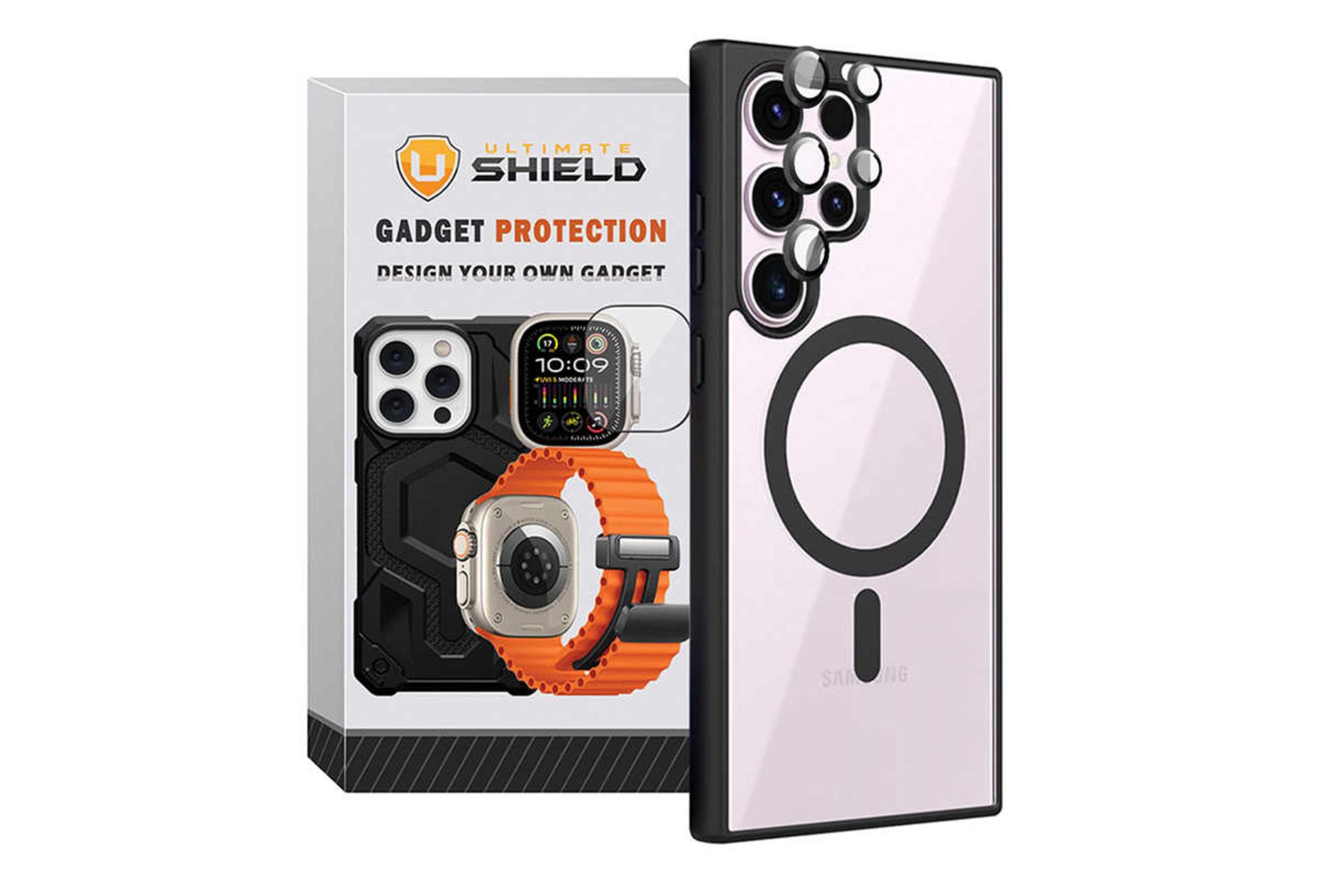 جعبه قاب گوشی آلتیمیت شیلد مدل BRD Magsafe مناسب سامسونگ Galaxy S25 Ultra همراه با محافظ لنز