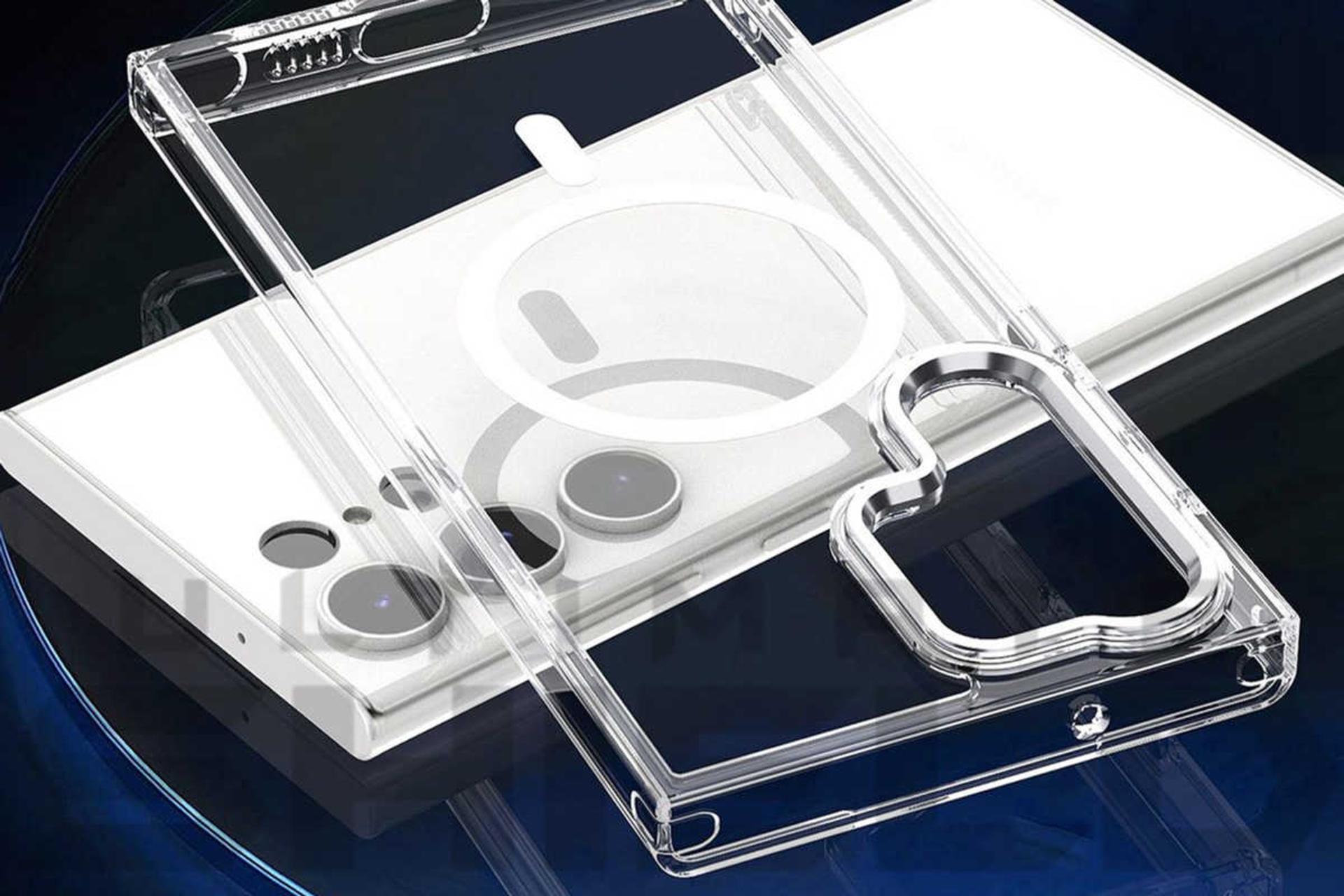 نمای بالای قاب گوشی آلتیمیت شیلد مدل Magsafe-PR-UL مناسب سامسونگ Galaxy S24 Ultra همراه با محافظ صفحه نمایش