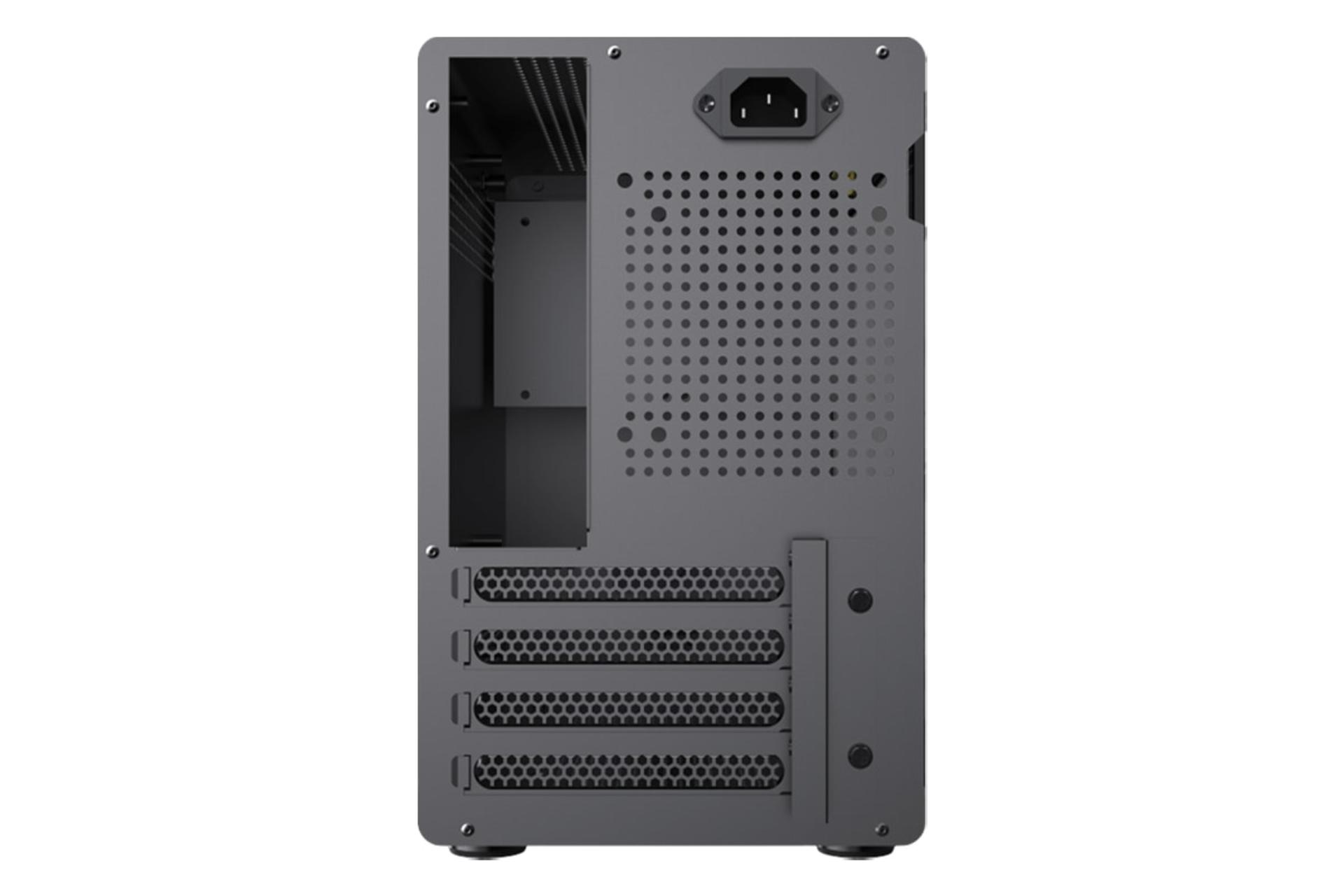 نمای پنل پشت کیس کامپیوتر گیم‌ مکس Spark Mini با نمایش اسلات های توسعه رنگ مشکی