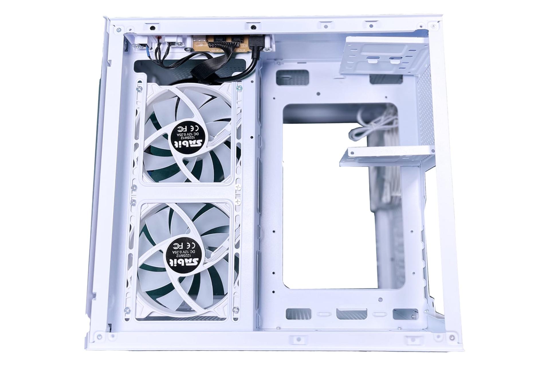 نمای داخلی پنل سمت راست کیس کامپیوتر سابیت CG-35 با نمایش محل نصب پاور