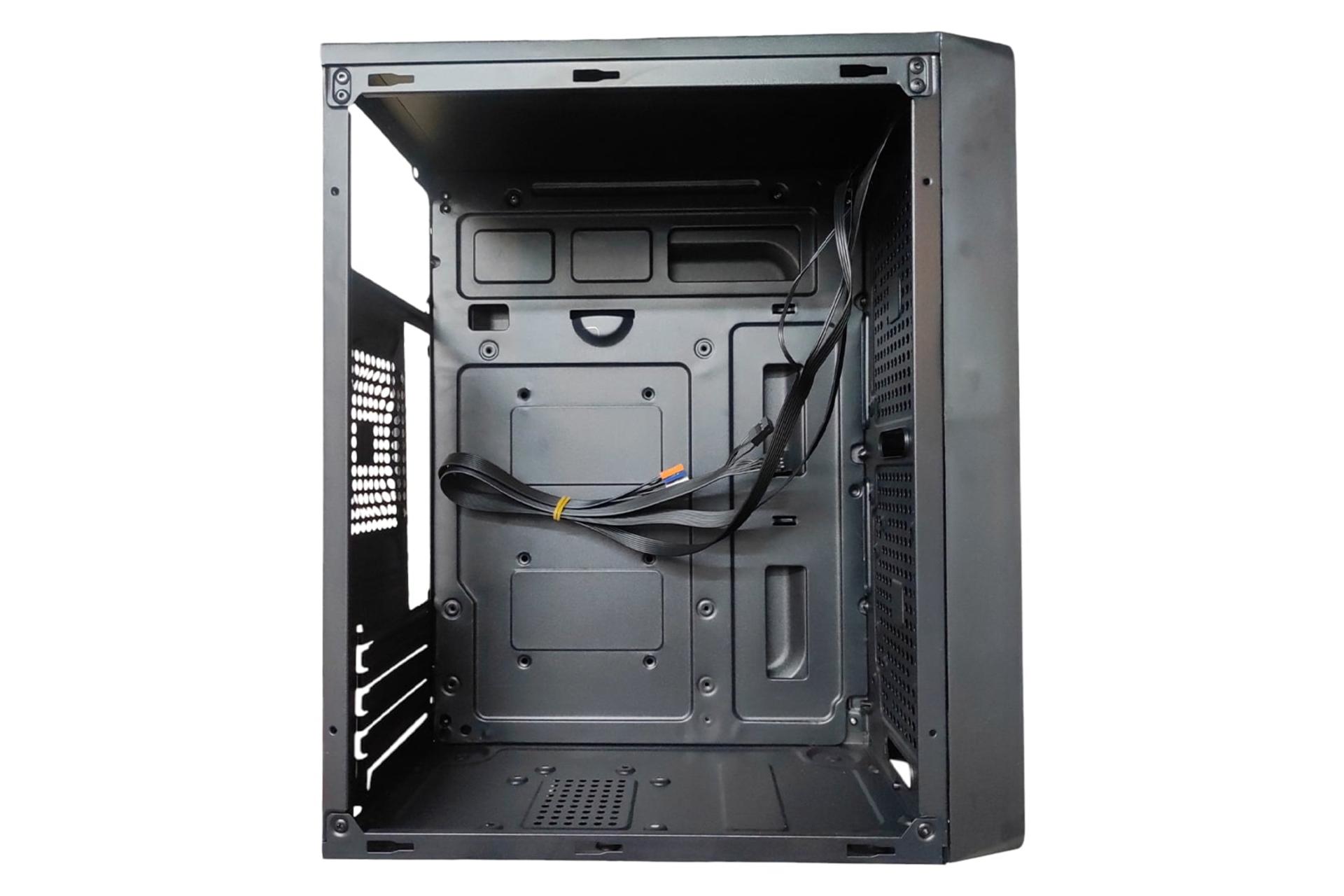 نمای داخلی پنل سمت چپ کیس کامپیوتر سابیت MC-5 با نمایش محل نصب پاور و مادربرد