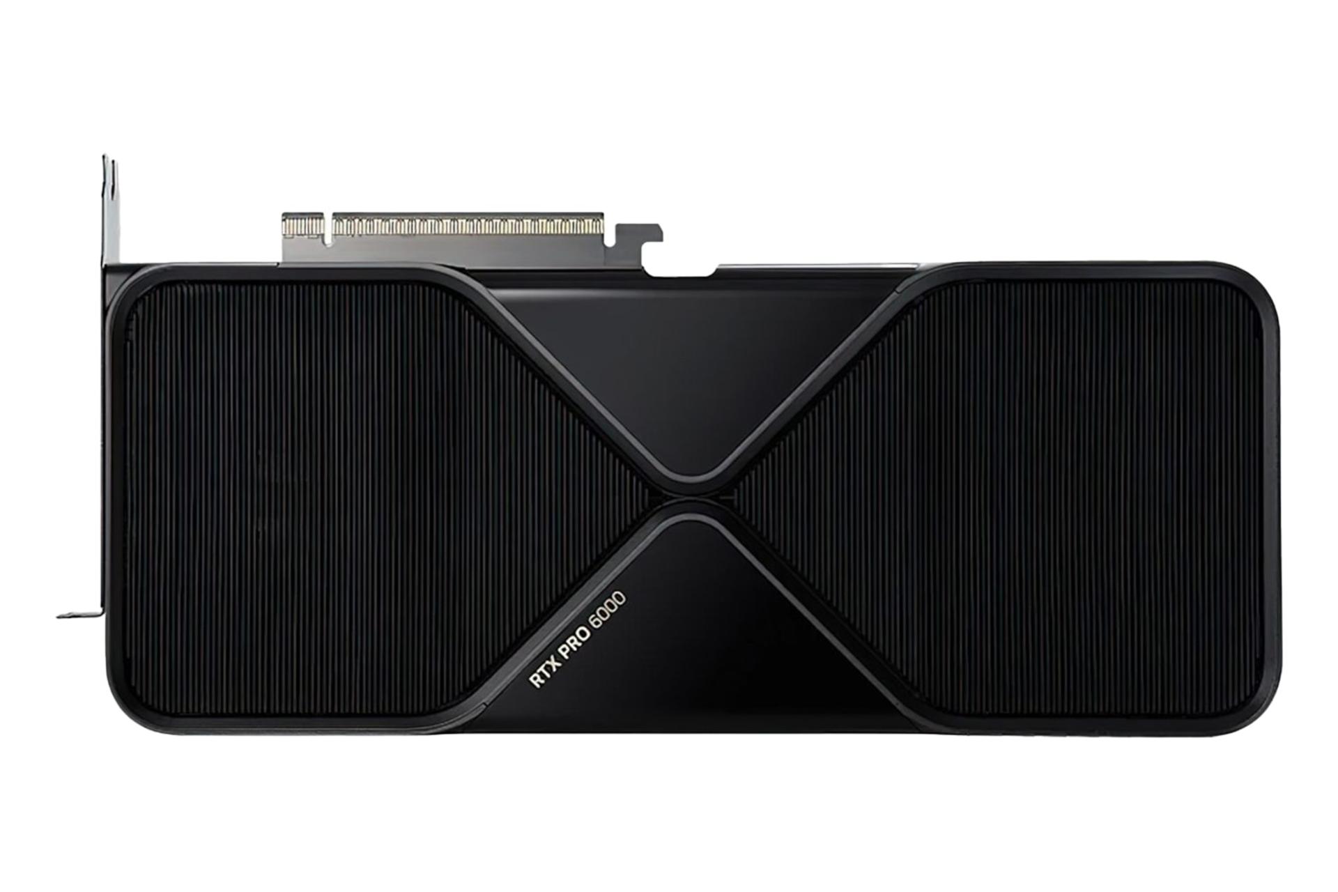 نمای بک‌پلیت کارت گرافیک انویدیا RTX PRO 6000 Blackwell با نمایش لوگو و هیت‌سینک
