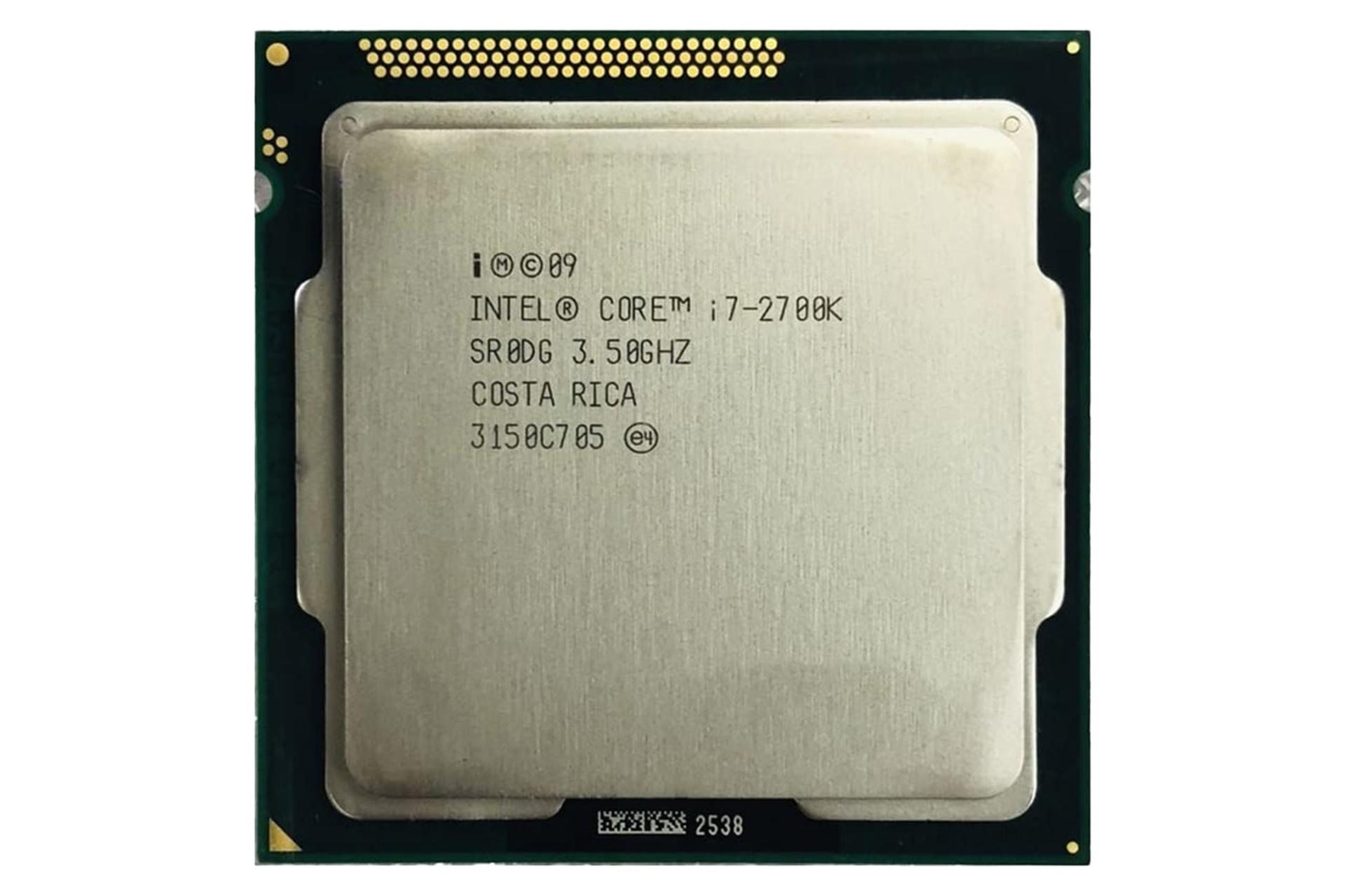 نمای چیپ پردازنده اینتل Core i7-2700K با نمایش IHS و اطلاعات پردازنده