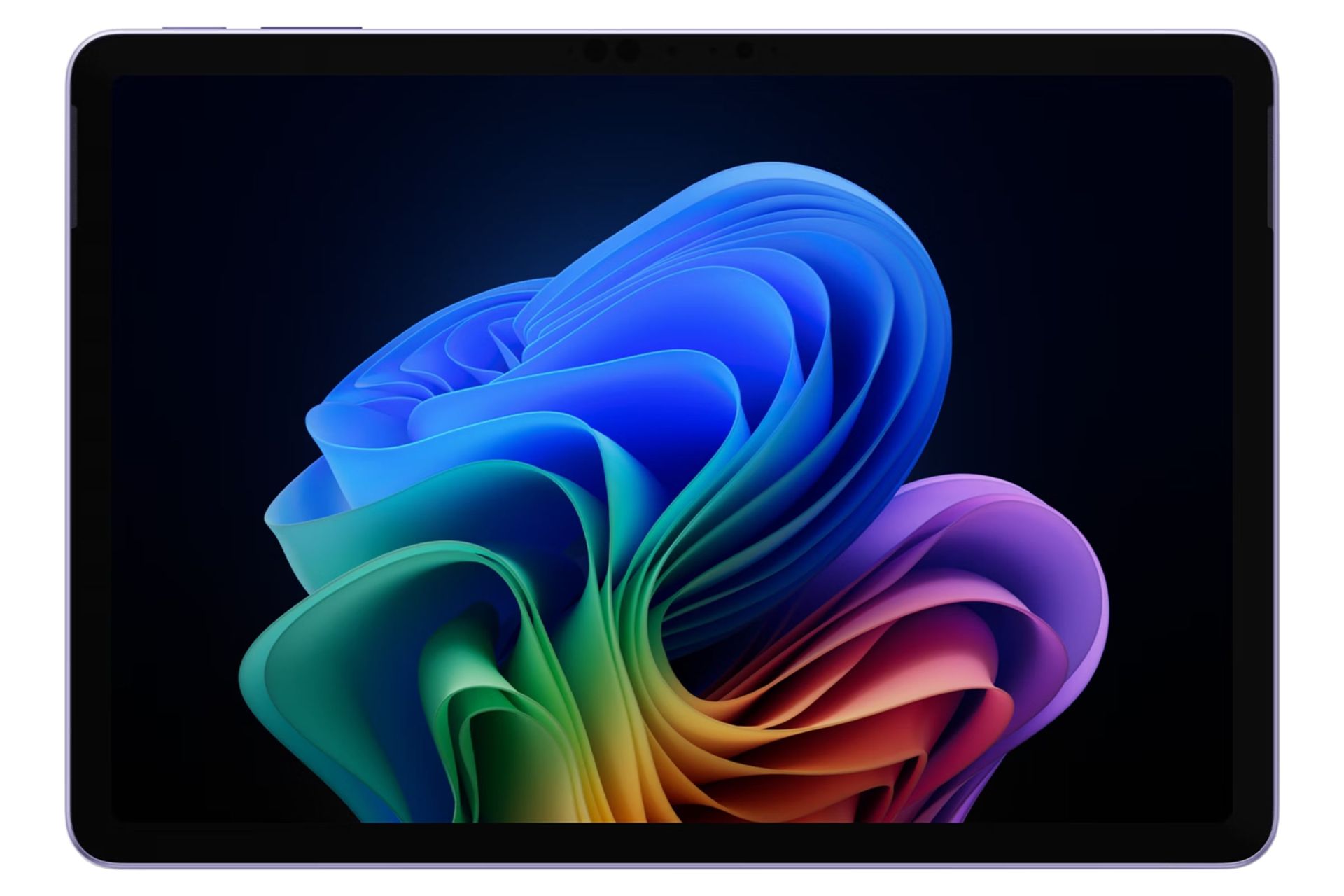 نمای روبه‌روی لپ تاپ سرفیس پرو 11 مایکروسافت نسخه 12 اینچ با نمایشگر روشن و نمایش حاشیه های نمایشگر